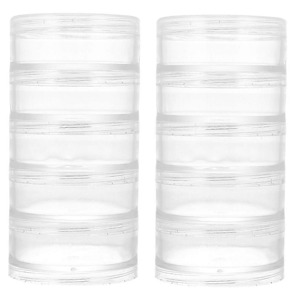 2pcs Storage Boxes Round Clear Storage Container Multifunctional Storage Box