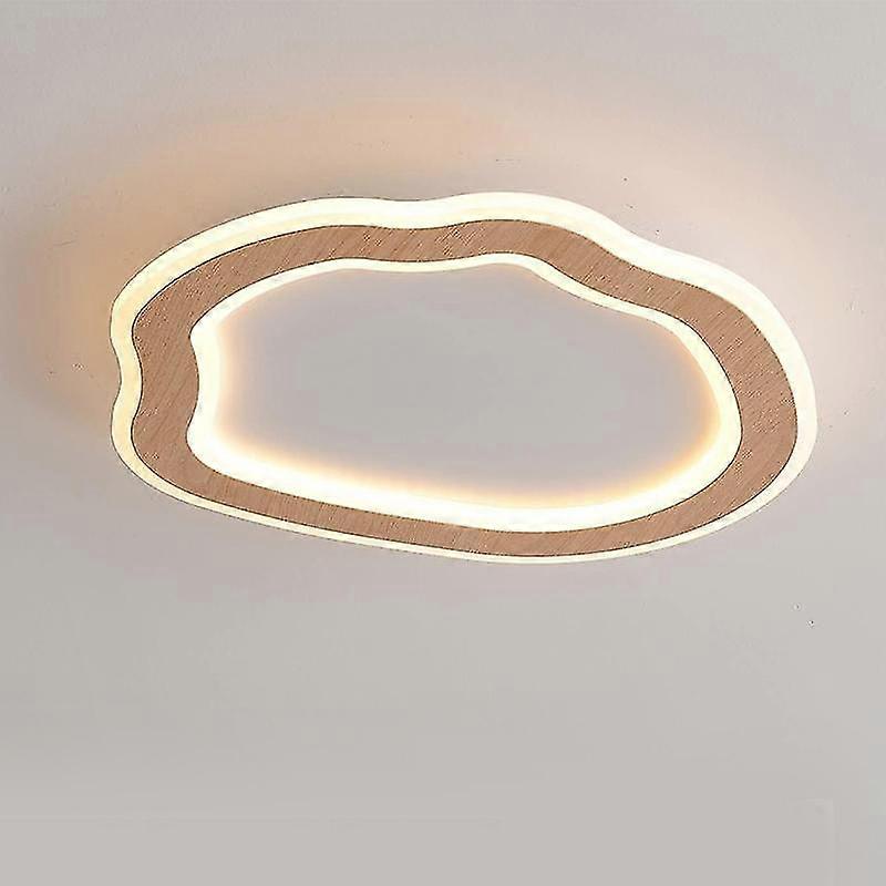 2025 LED Ceiling Light Dimmable Modern Ceiling Lamp With Remote Control, 38W Clouds Wood Ceiling Light Fo