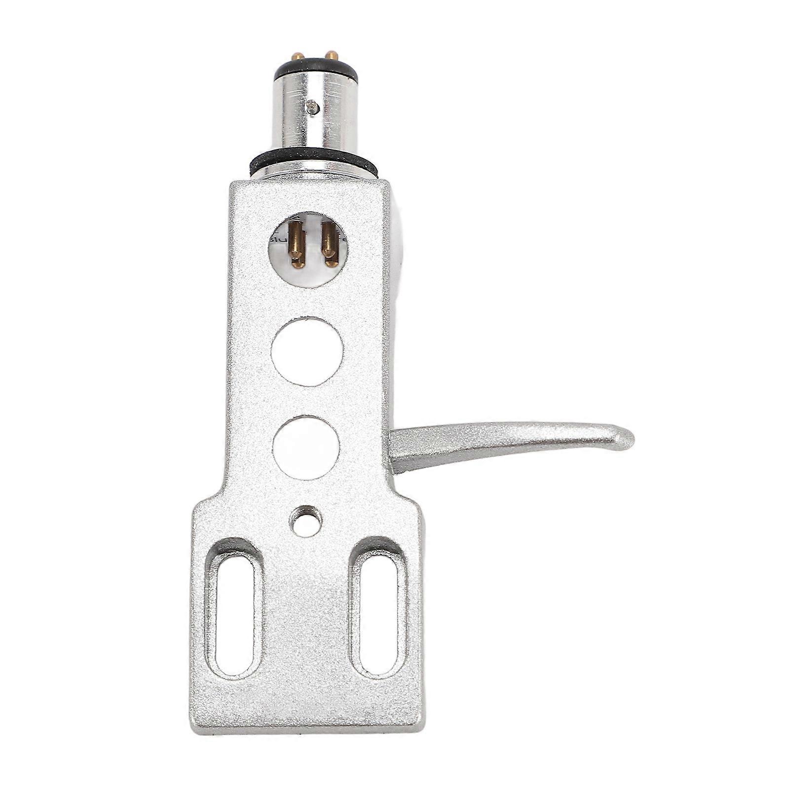Phono Headshell with Wires Aluminum Alloy Universal Turntable Head Shell for Replacement Silver 