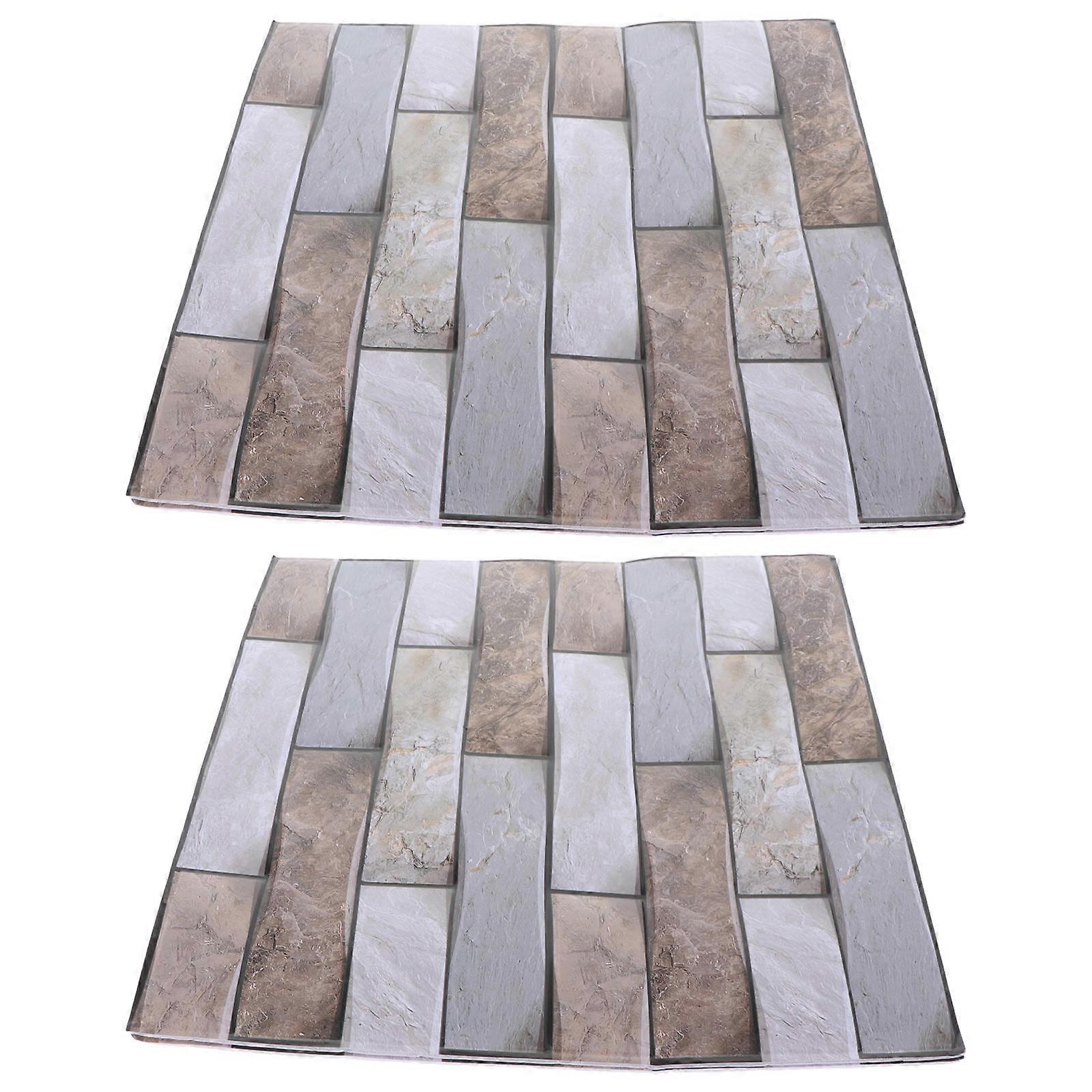 Stone Pattern Stickers Adhesive Wall Accent TV Walls Delicate Design PVC 30X30X0.2CM 2Pack