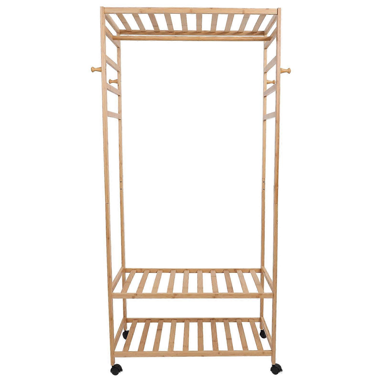 Coat Rack Stand Multi-Functional Bamboo Clothes Racks For Hanging Clothes Simple Home Organization 1Pack