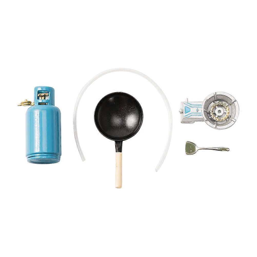 Kitchen Utensils Set Mini Gas Stove Model Miniature Kitchen Utensils Mini House Life Scene Zinc Alloy 1Set