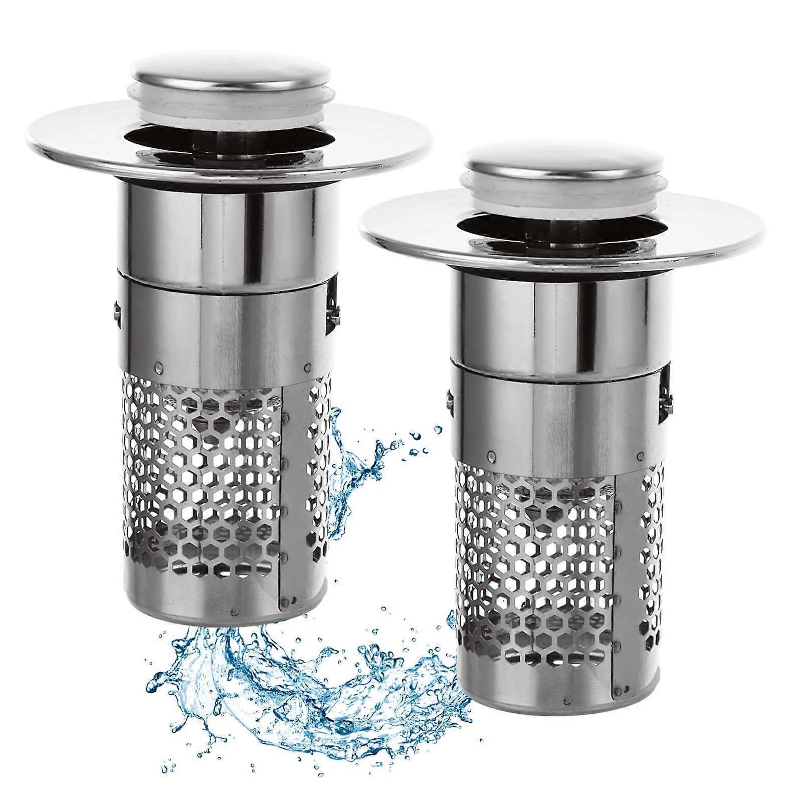 Universal Pop Up Sink Strainer 2 Pack, Universal Fit, For Kitchen Sinks