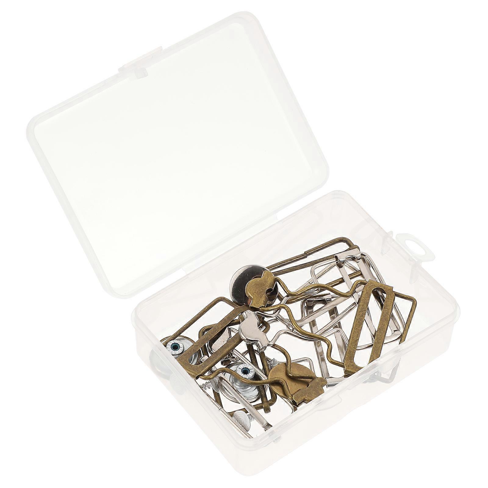 Overall Gourd Buckles Metal Adjustable For Suspender Trousers 2.8X1.8cm Coffee 4 Sets in 2 Boxes