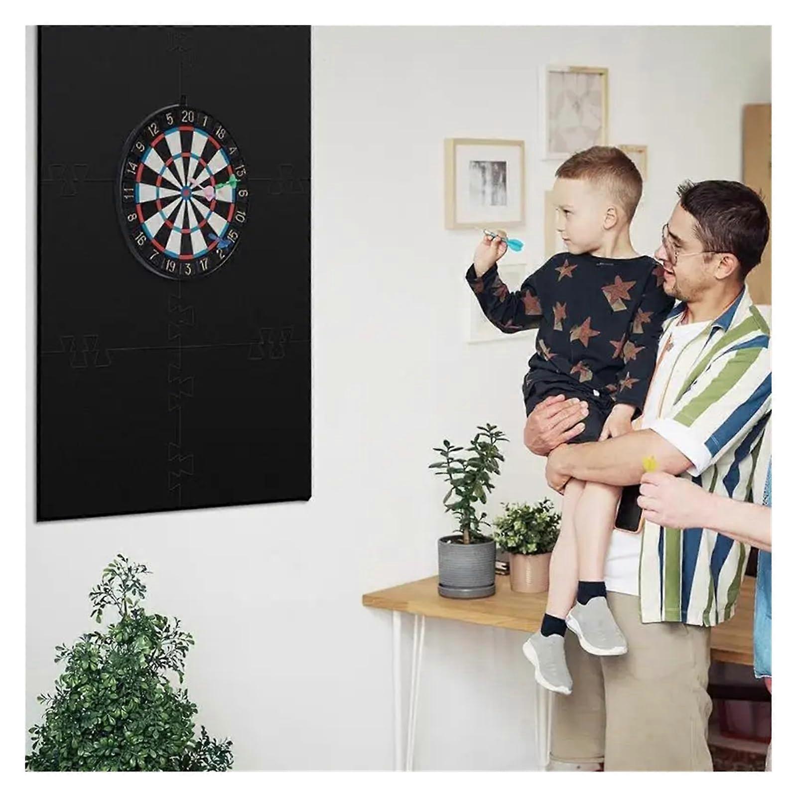 Dartboard Surround Wall Protector 27x40 Inch Black Backboard for Home Game Room
