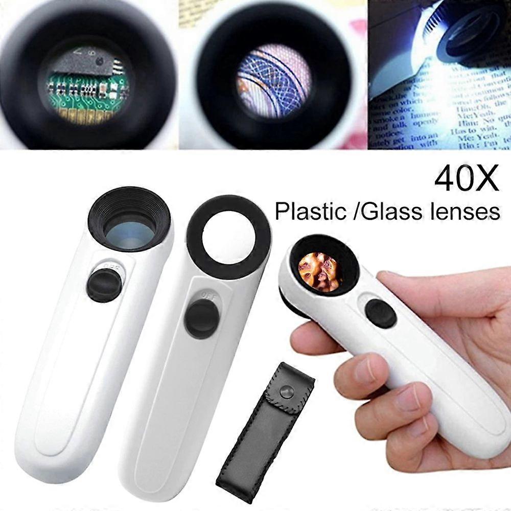 LED Light Magnifying Glass Loupe Microscope Magnifier