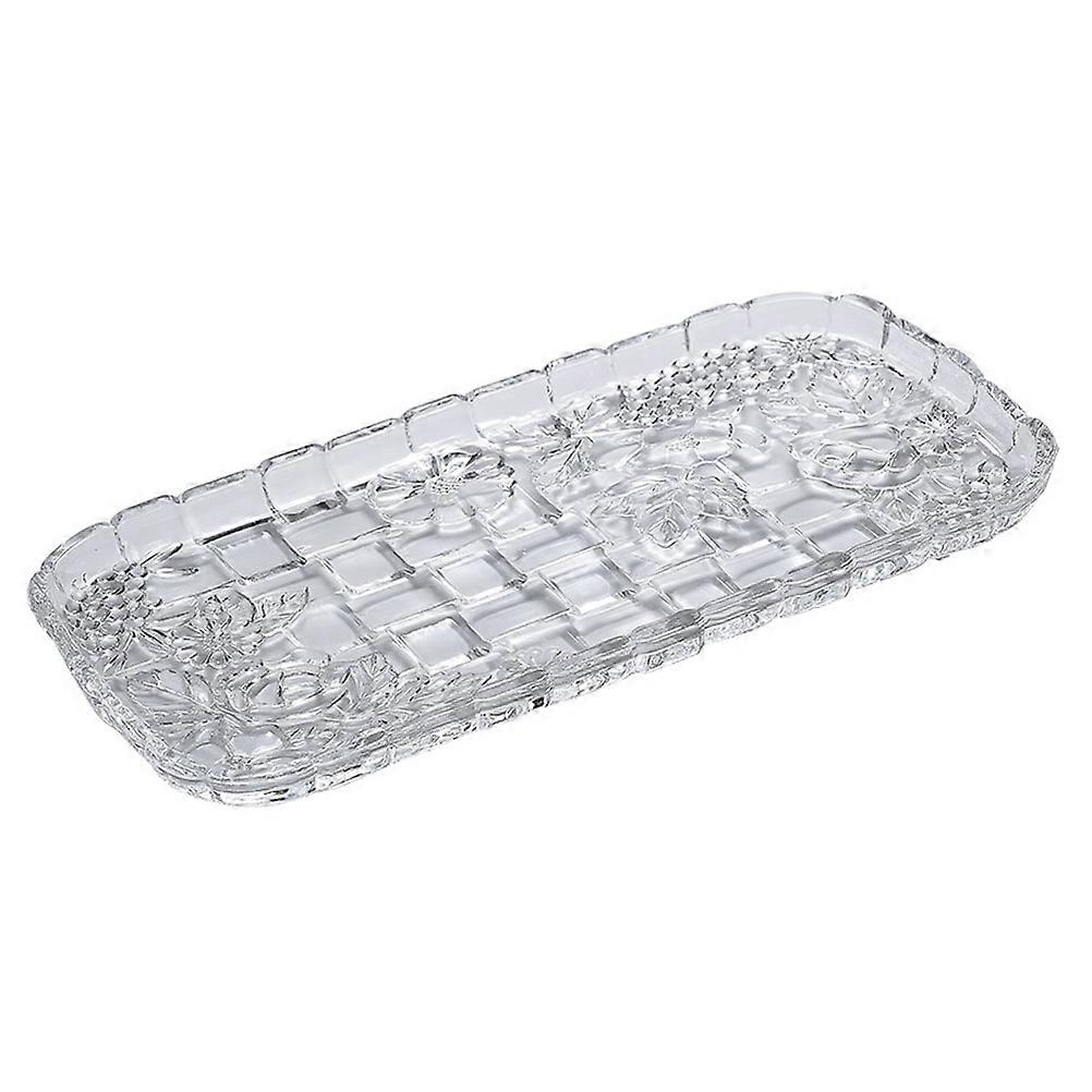 Glass Fruit Tray Rectangular Shape For Restaurants 1Set