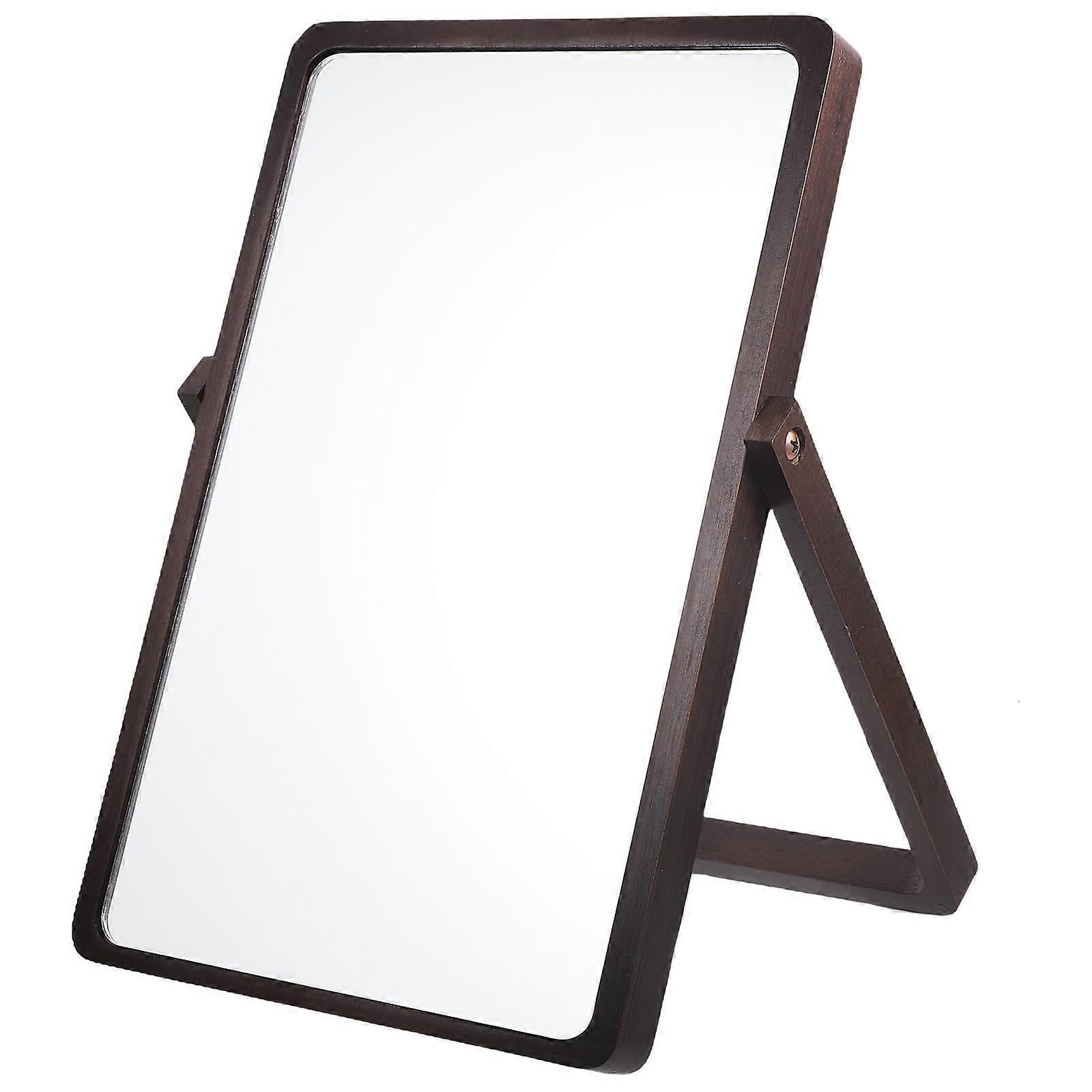 Makeup Desktop Mirror Single Side Mirror Wooden Foldable Square Shape Daily Use 31X22X2CM 1Pack