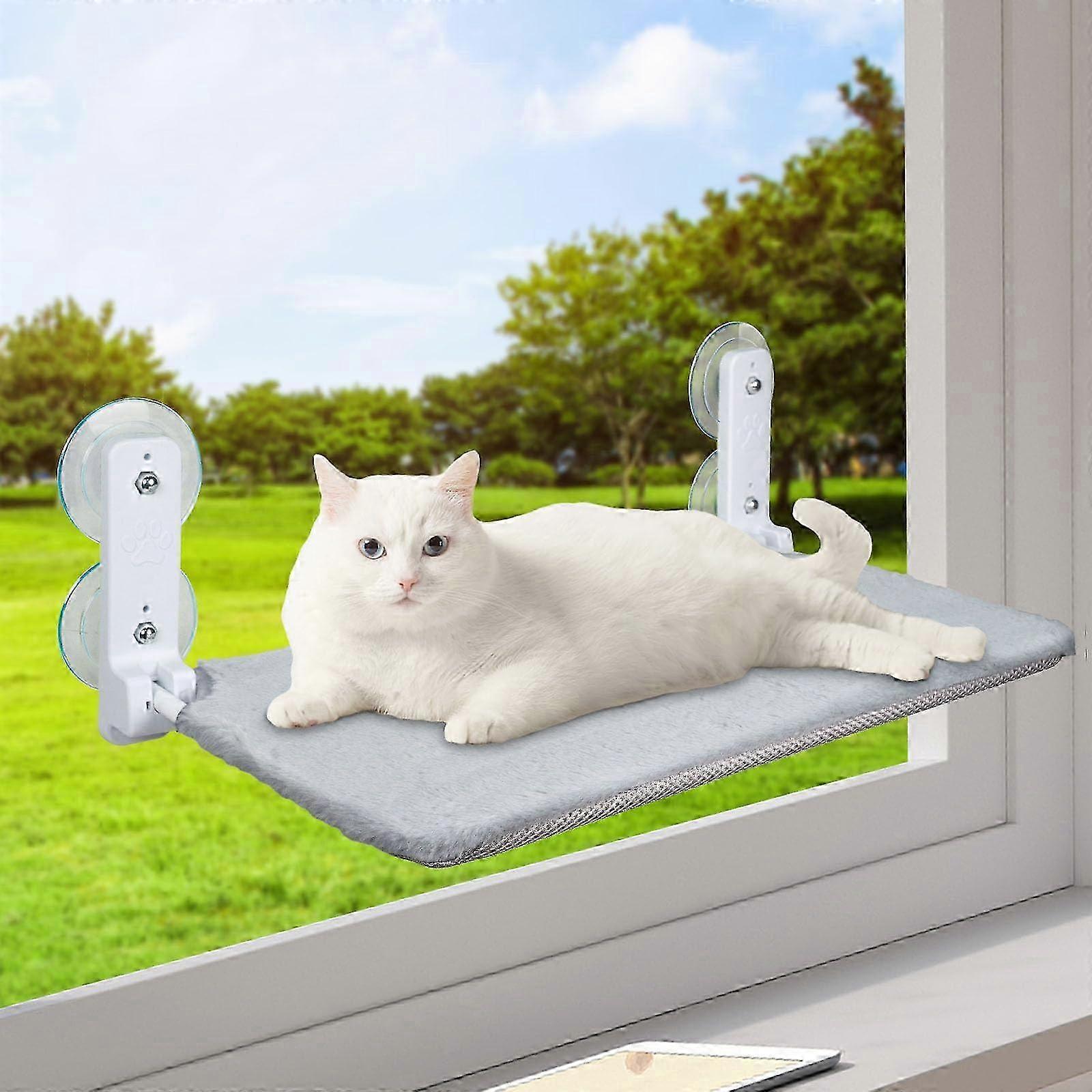 Foldable Cat Window Perch Hammock with Solid Metal Frame for Indoor Cats, Wall-Mounted Design