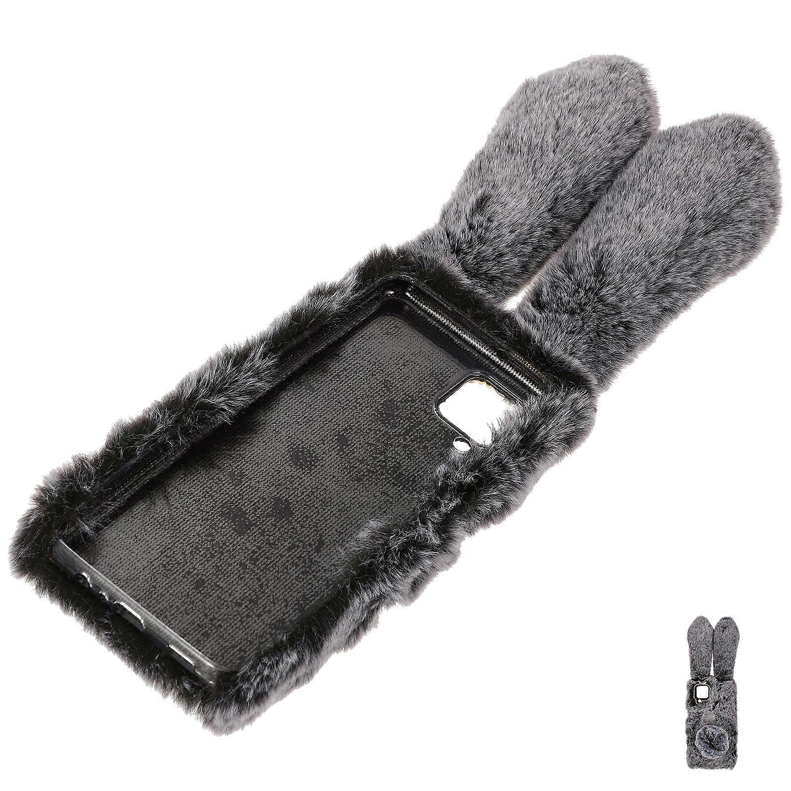 Fluffy Phone Cover TPU Protective Case for Phone Dark Grey Simple Design Elegant Useful 6.5 Inches