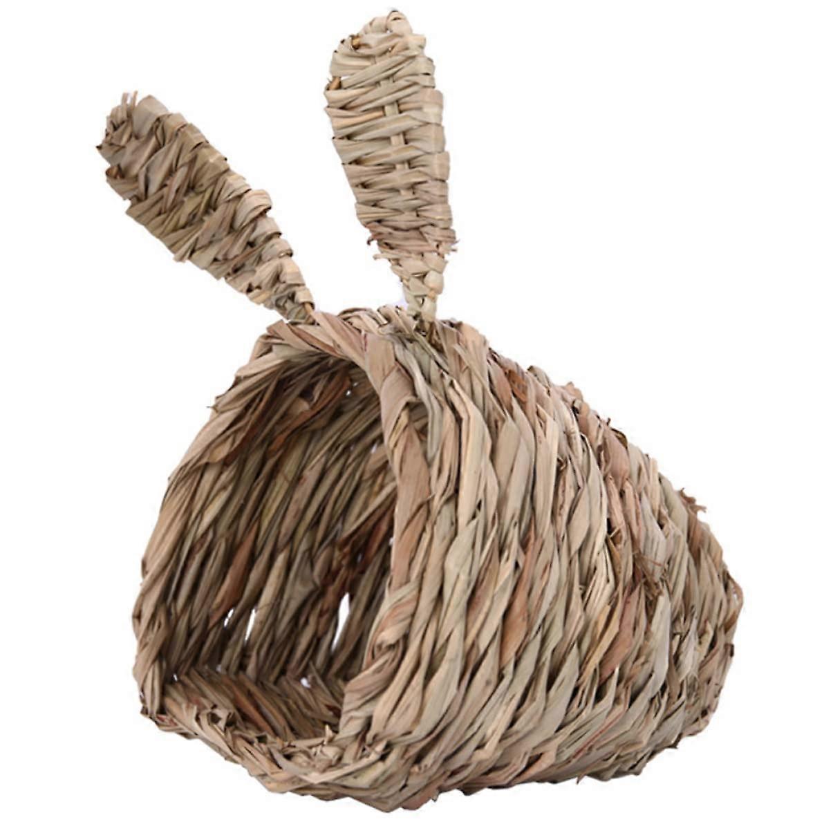 Grass Nest for Pets, Woven Grass Bed, Rabbit, Guinea Pigs, Hamster House