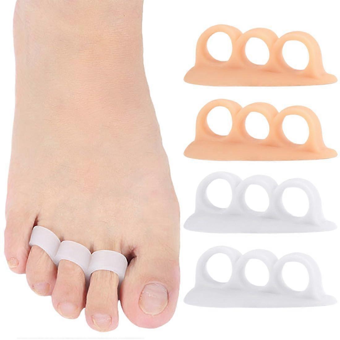 Toe Separator for All Toes, Silicone Universal Size Hallux Valgus Correction Spacer, Comfort Pack of 4