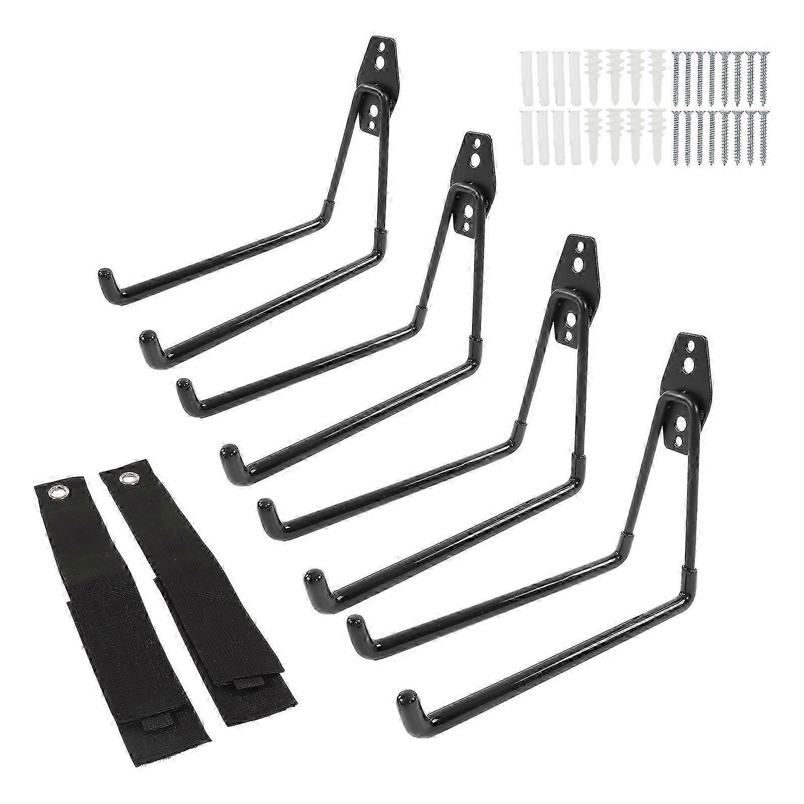 4Pcs Garage Hooks for Wall Mount Storage Organizer with 2 Extension Cord