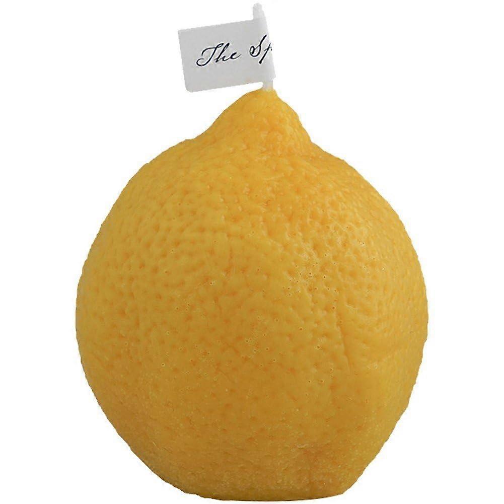 Soy Wax Decorative Candle in Lemon Shape, Aromatherapy Candle with Fruit Scent for Relaxation, Meditation, Yoga, 6x6.3cm