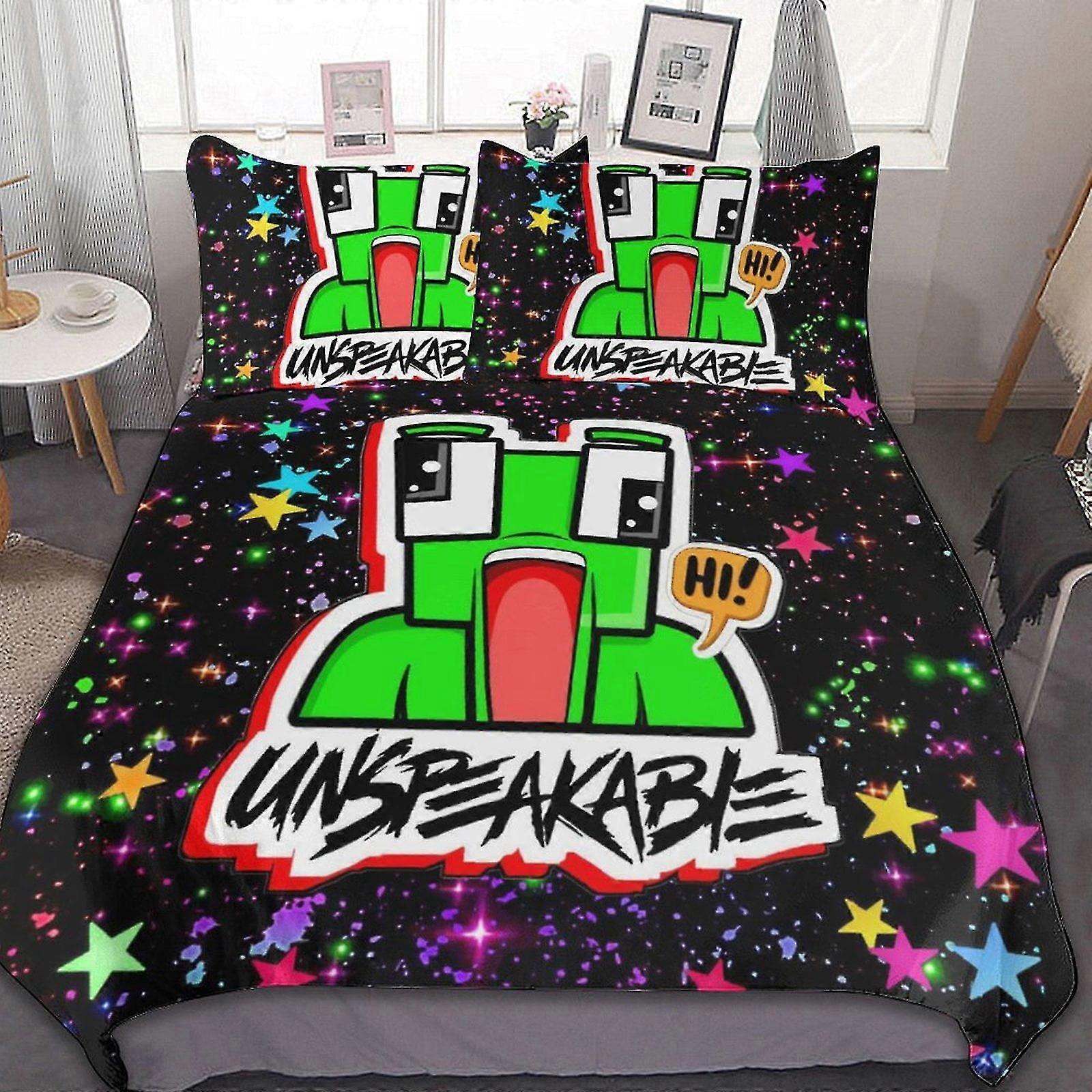 Microfiber Bedding Set with 3D Print, Lightweight 3 Piece Comforter Set Suitable for Kids