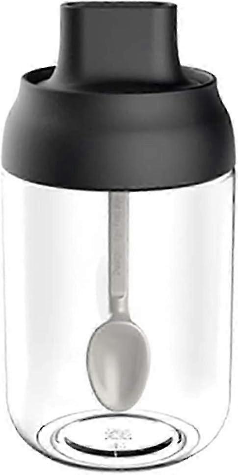 Honey jar with spoon sealed spice jar 250ml, black