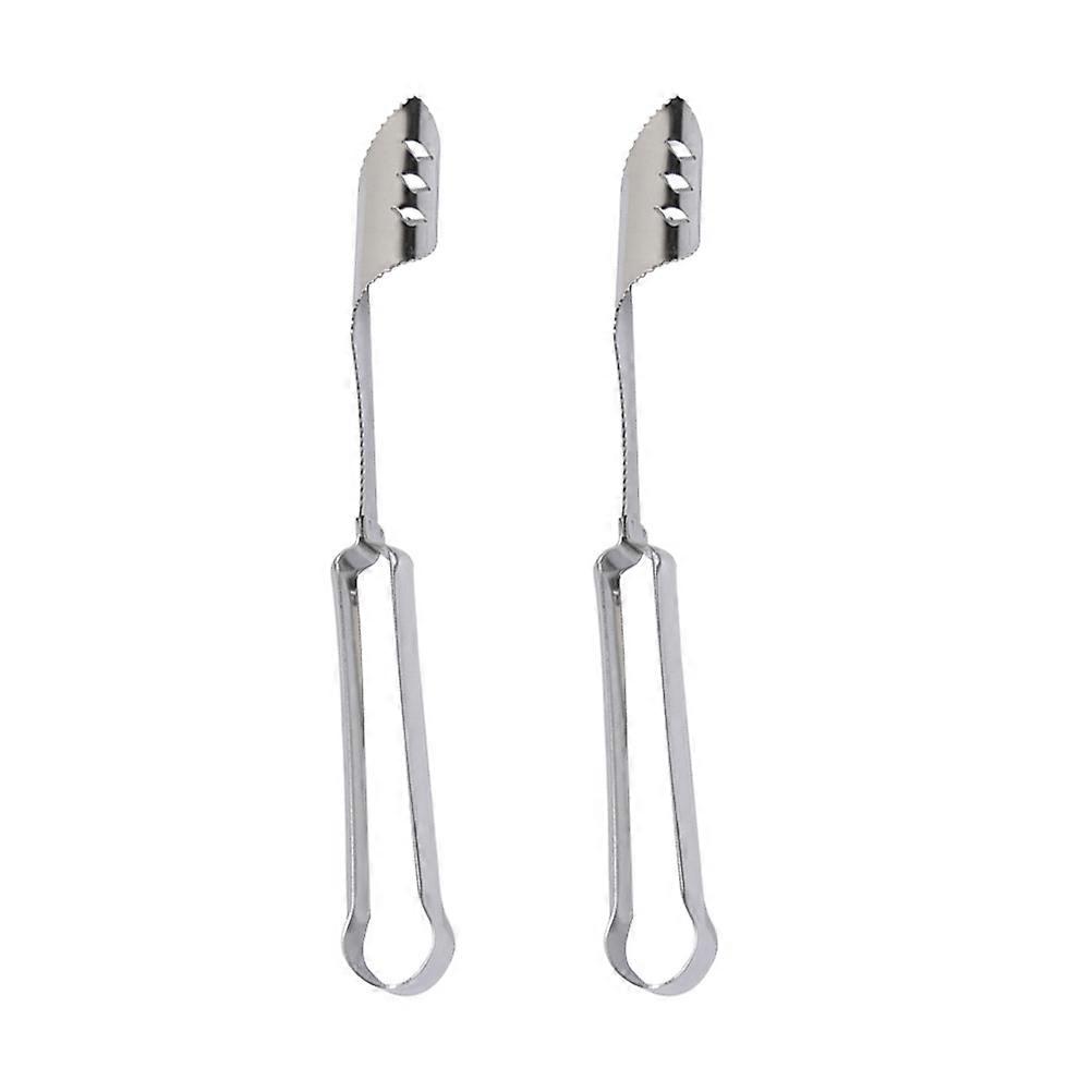 Kitchen Chili Tool Fruit Core Remover Serrated for Kitchen Silver 2Pcs