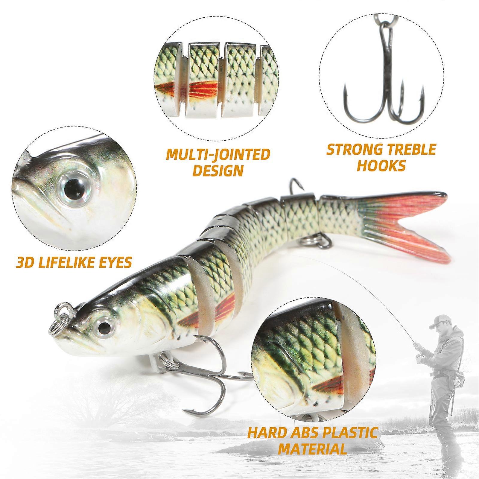 TARUOR 140mm Multi Jointed Lifelike 8 Segment Swimbait Minnow Artificial Hard Bait Lures Fishing Tackle
