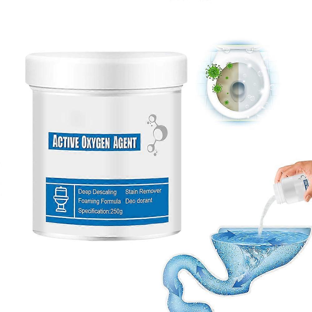 Toilet Active Oxygen Agent 250g - 2024 New Foaming Pipe Cleaner for Squat Pans and Urinals, Effective Toilet Cleaning Solution