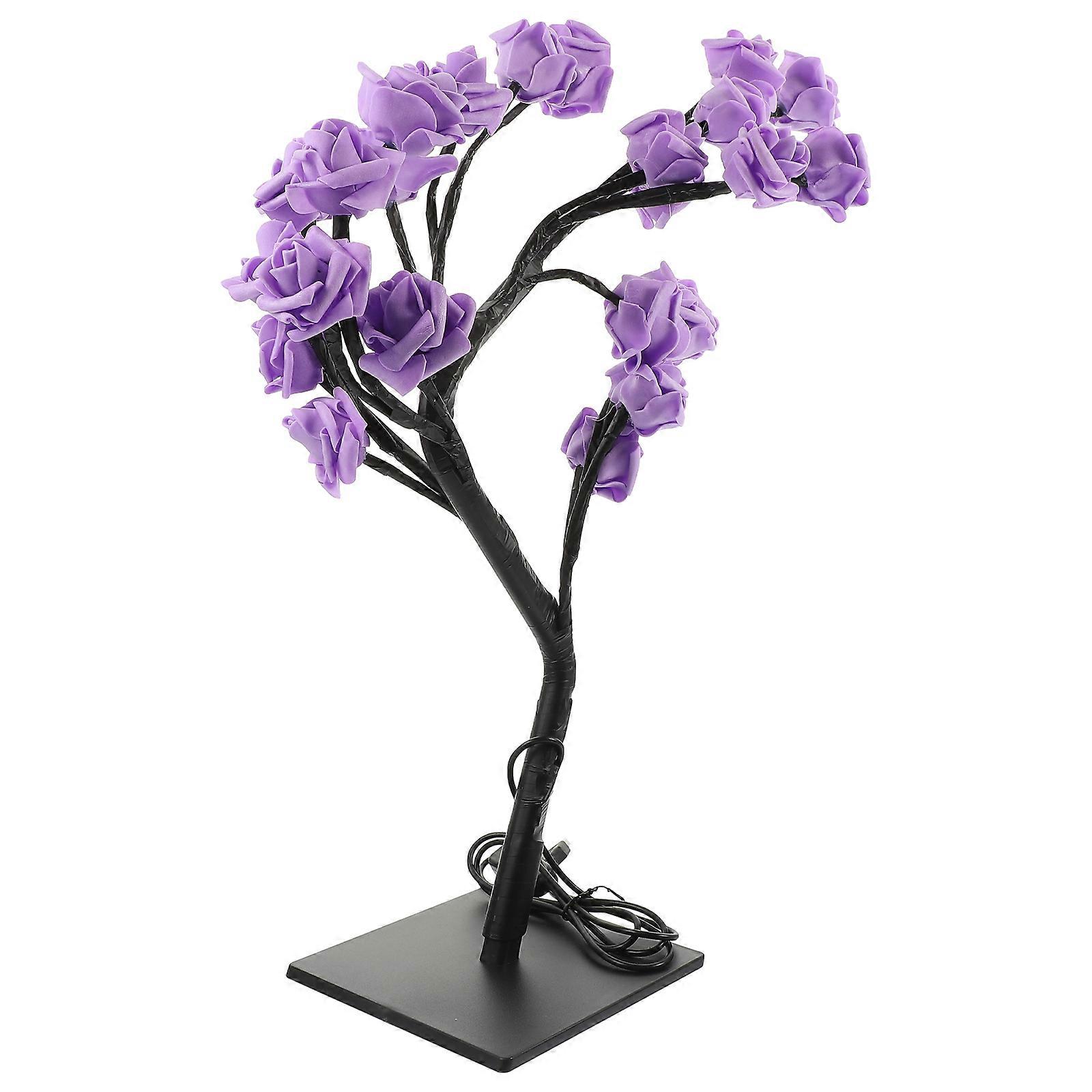 Pink Lamp Led Rose Flower Tree Lamp Easter Celebration Usb Powered 1Set