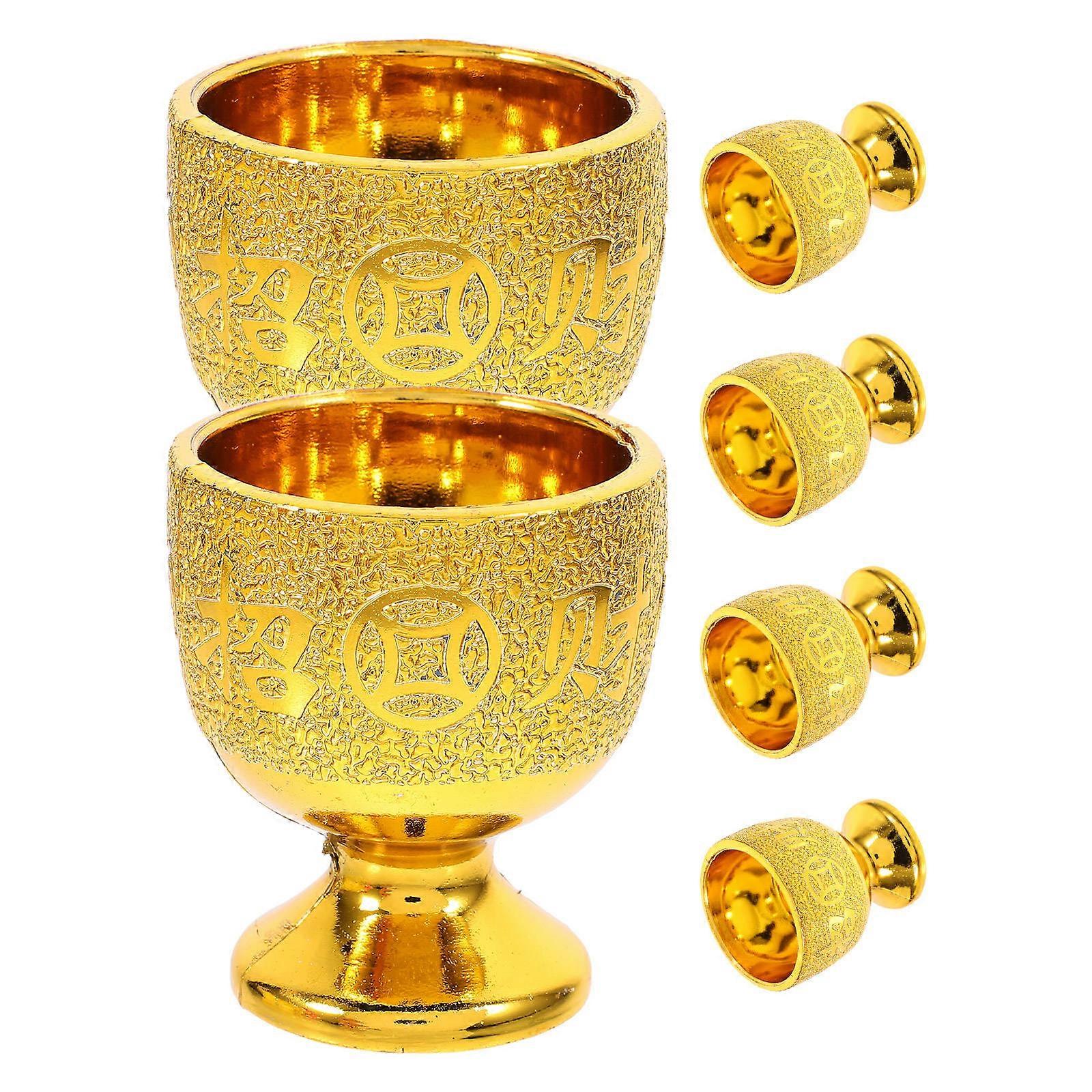 Offering Cup 6Pcs Golden PP Reusable Compact Portable Small Cup for Drinking Use
