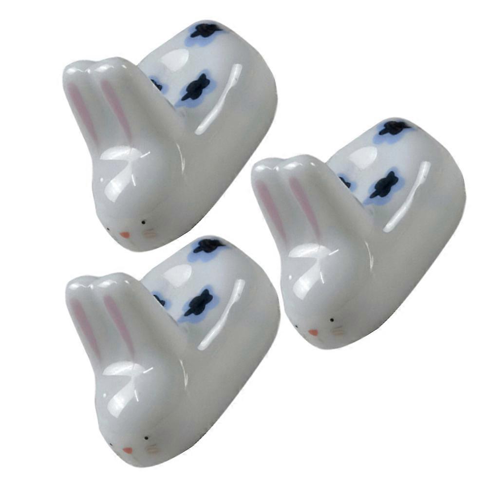 Ceramic Chopsticks Rest Holders Home Decoration Shape Prevent Rolling 3Pack