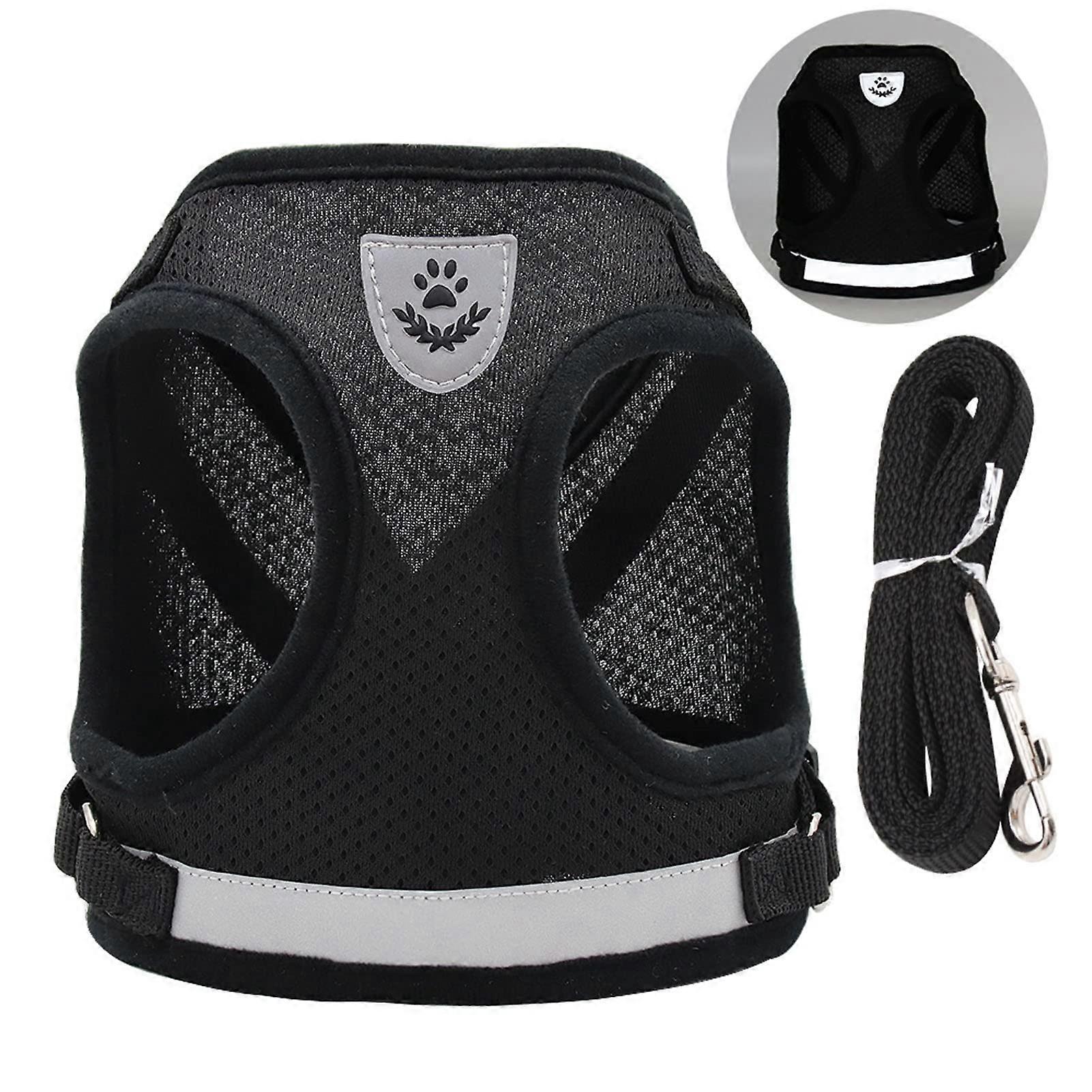 Pet Running Leash Set, Reflective Dog Harness and Pull Leash Set, Adjustable, Comfortable, 1.1m, for Small Dogs (L)