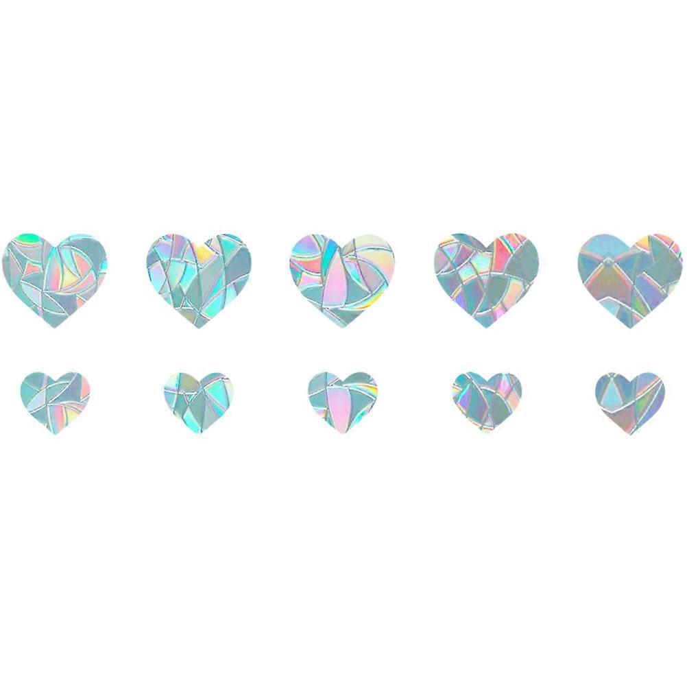 Strike Window Stickers Glass Warning Decorative Heart Shape For Indoor Windows Plastic 10Pcs