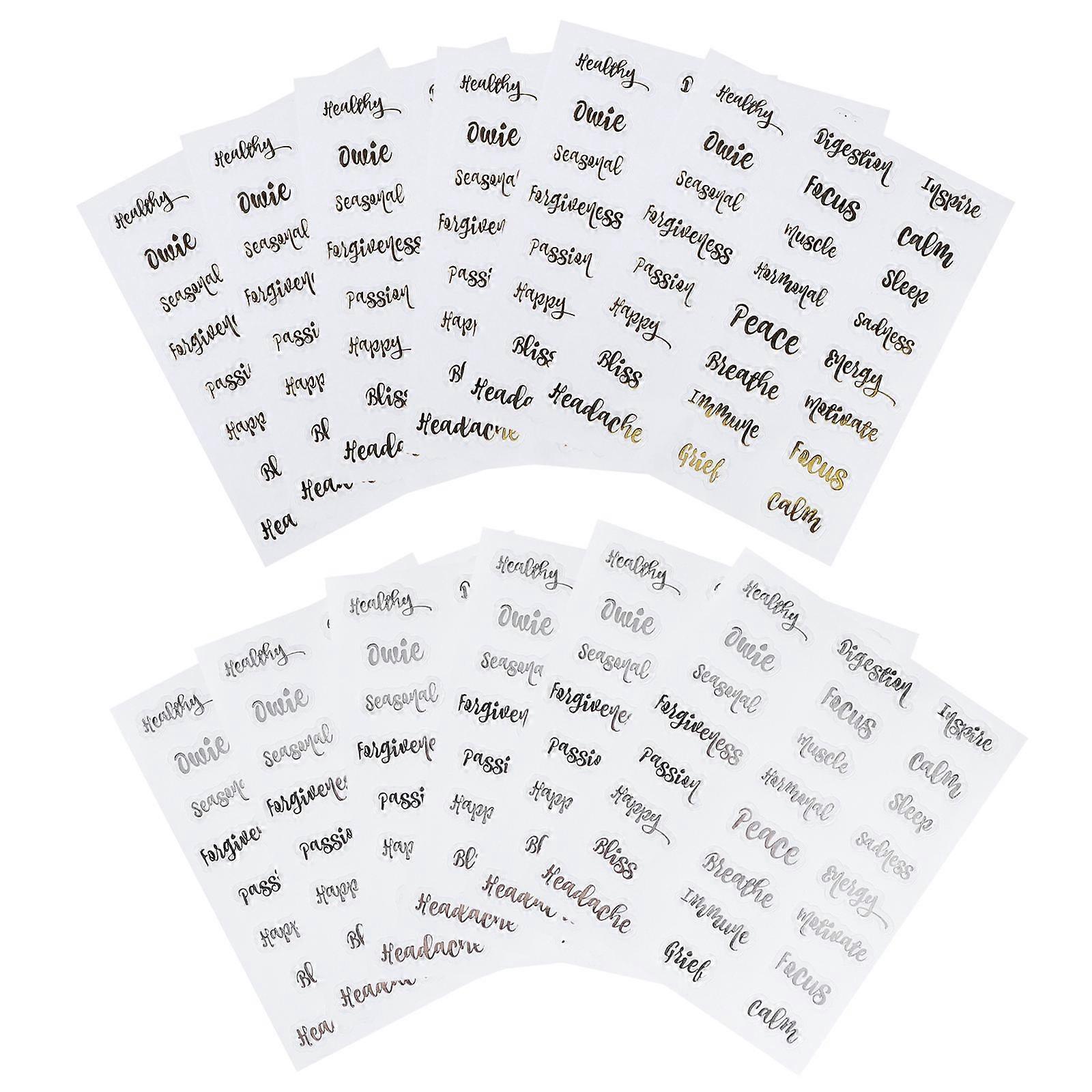 Self Adhesive Essential Oil Bottle Labels 10 Sheets for Easy Identification of Aromatherapy and Massage Oil Containers