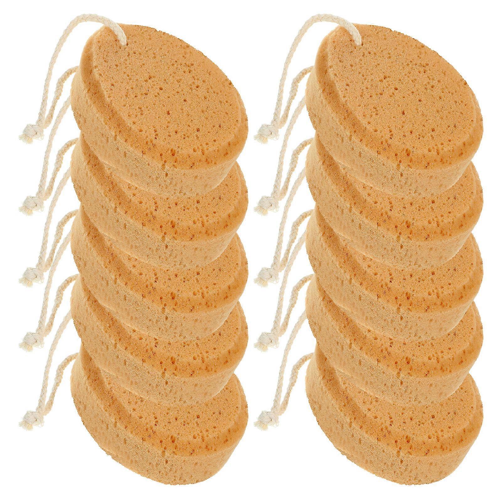 10 Pack Honeycomb Bath Sponges Soft Body Scrubbers for Exfoliating & Massaging Shower Use for Adults Unisex Comfortable Cleansing Supplies Brown