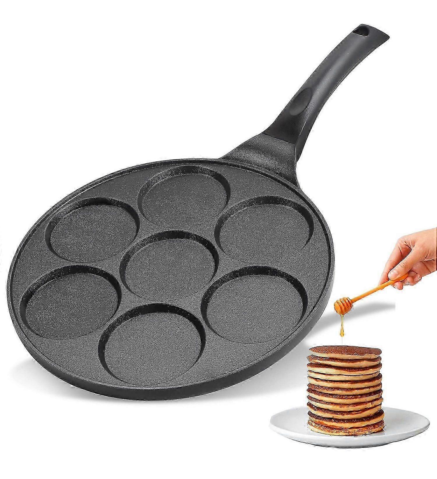 Crpe pan Pancake crepe pan with 7 wells Lightweight non-stick 27cm cooking pan for breakfast