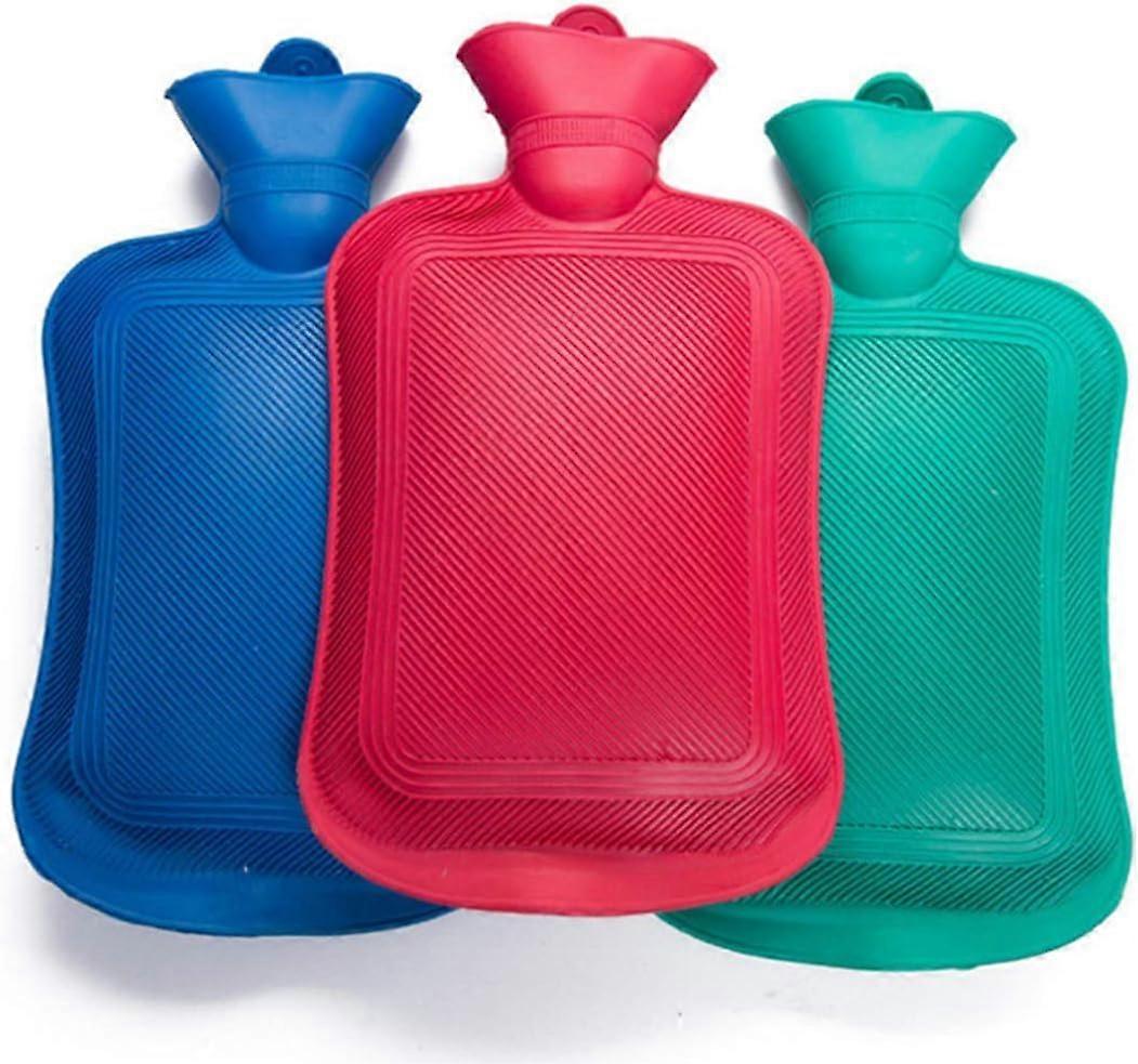 Mini Hot Water Bottles Pack Of 3 - One Of Each Colour - 750ml Each - Bed Warmer - 3 x 750ml Sports Bottles