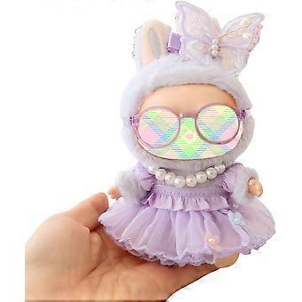 Clothes for Labubu Dolls Accessories, Outfit Set 4 Pieces Gauze Dress Suitable for 15cm 17cm La bubu Doll (No Doll) , Romantic
