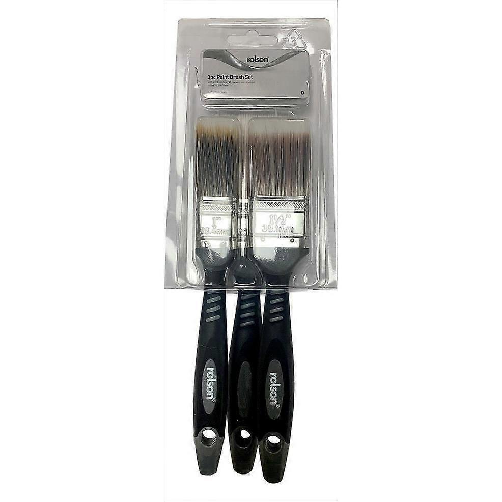 Rolson 3Pc Paint Brush Set for Home and Office Use