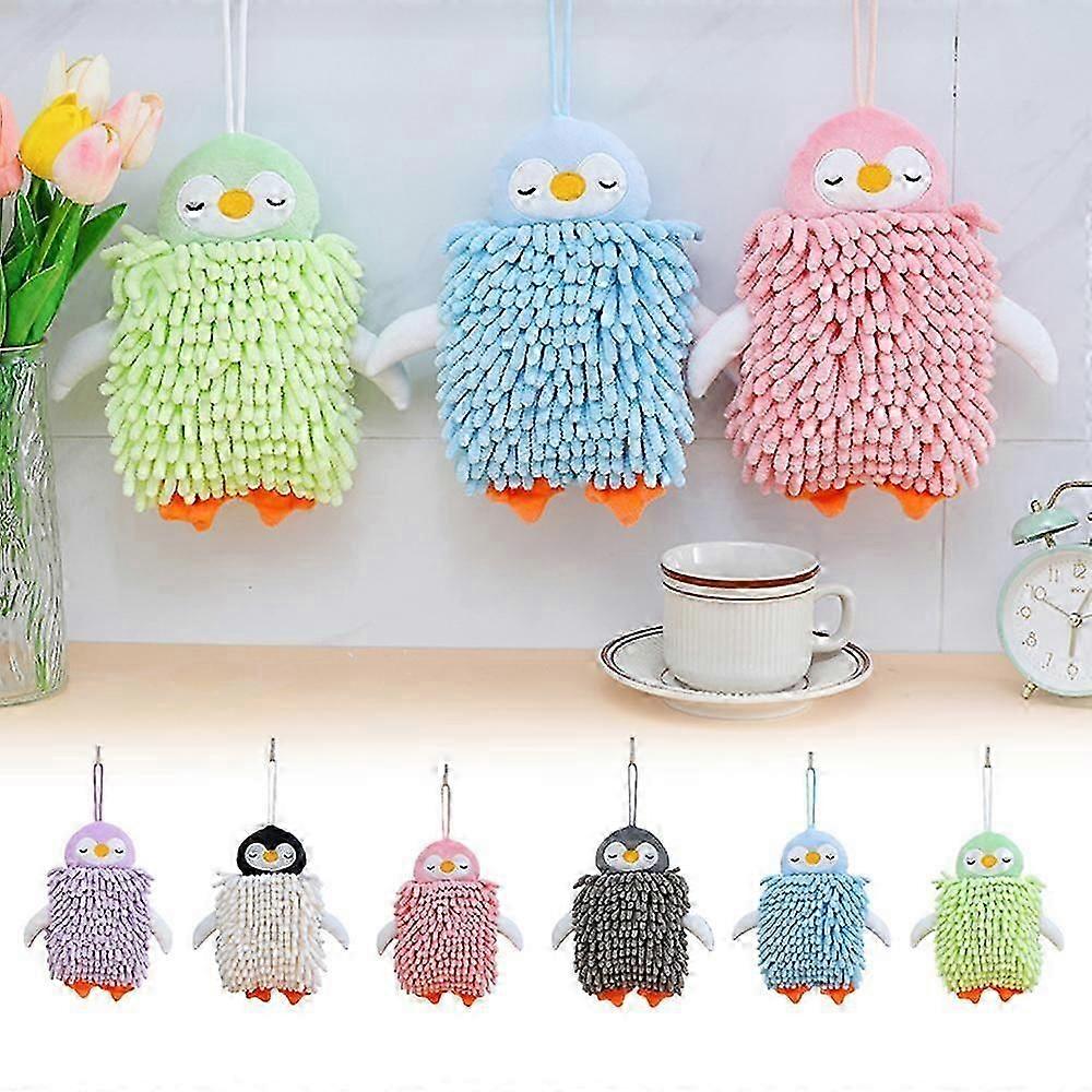 Serviettes à main douces en microfibre, serviette à main à séchage rapide avec motif pingouin amusant