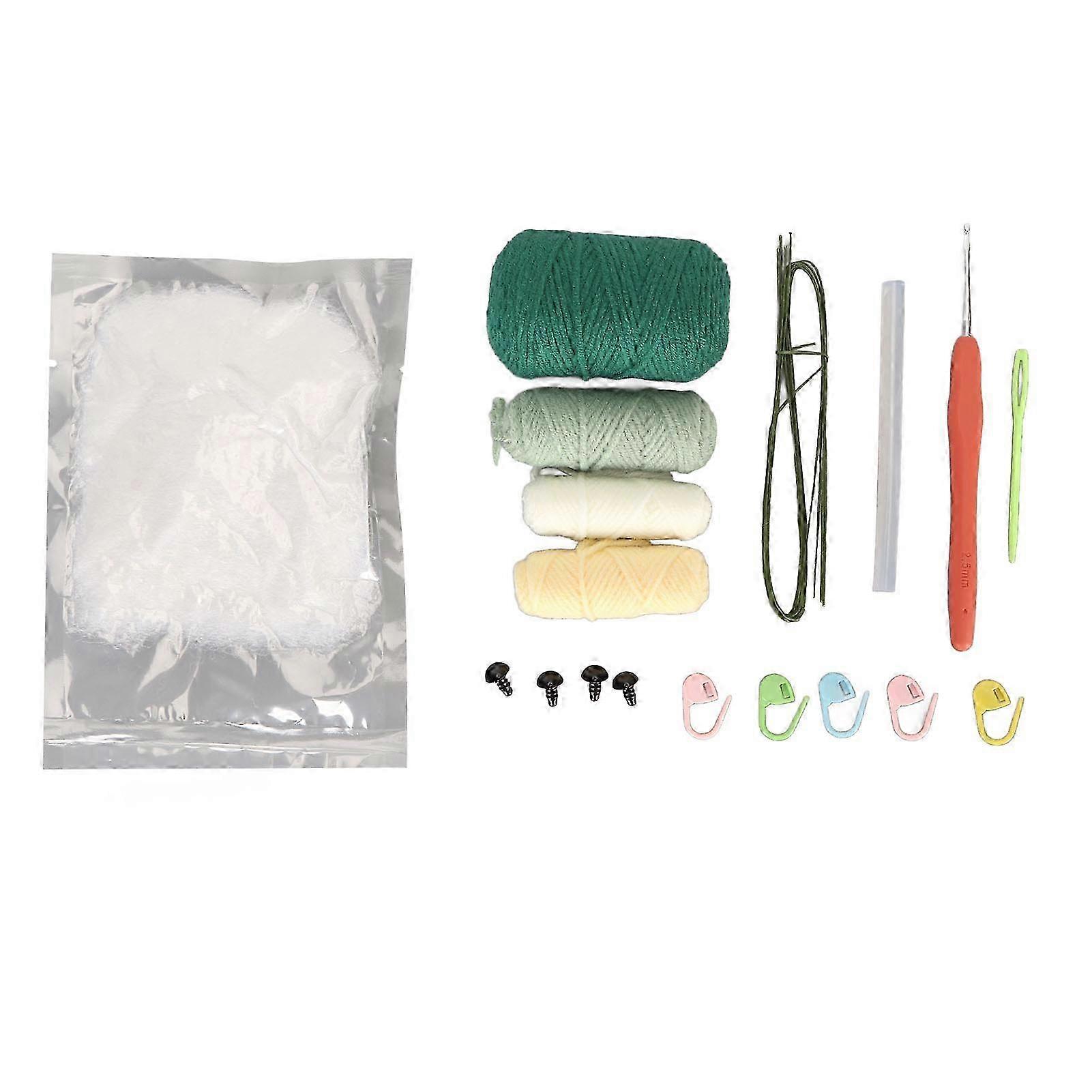 Beginner's Crochet Animal Kit with Yarn, Hook, and Stuffing - DIY Owl Crocheting Starter Set