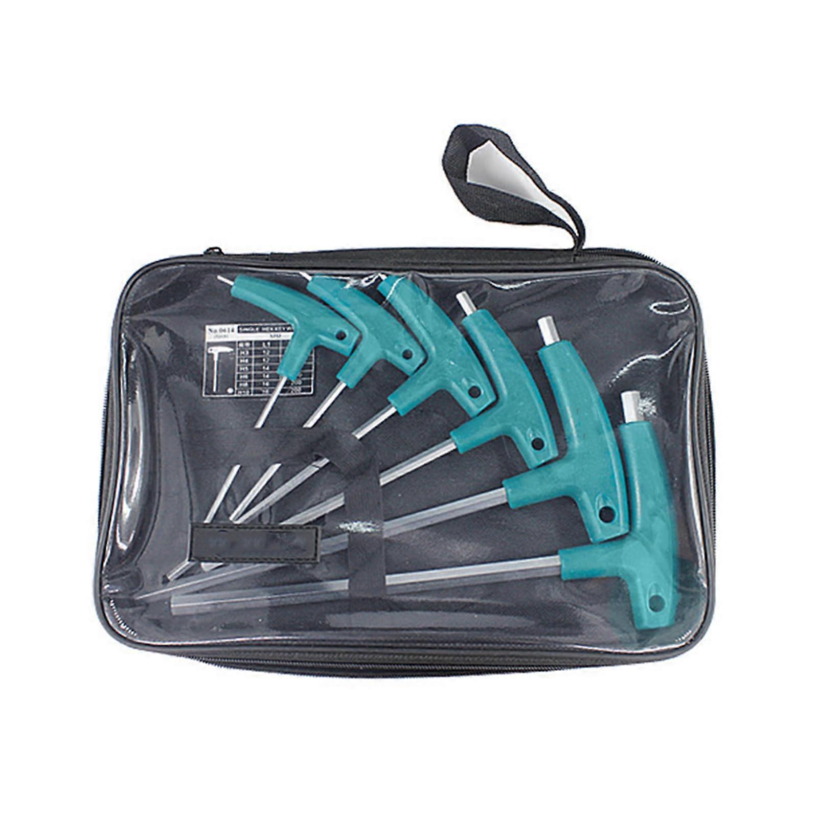 T Type Hex Socket Wrench Set 6/9pcs 1.5-10mm Steel Hexagon Tools with Storage Bag for Mechanical Repairs