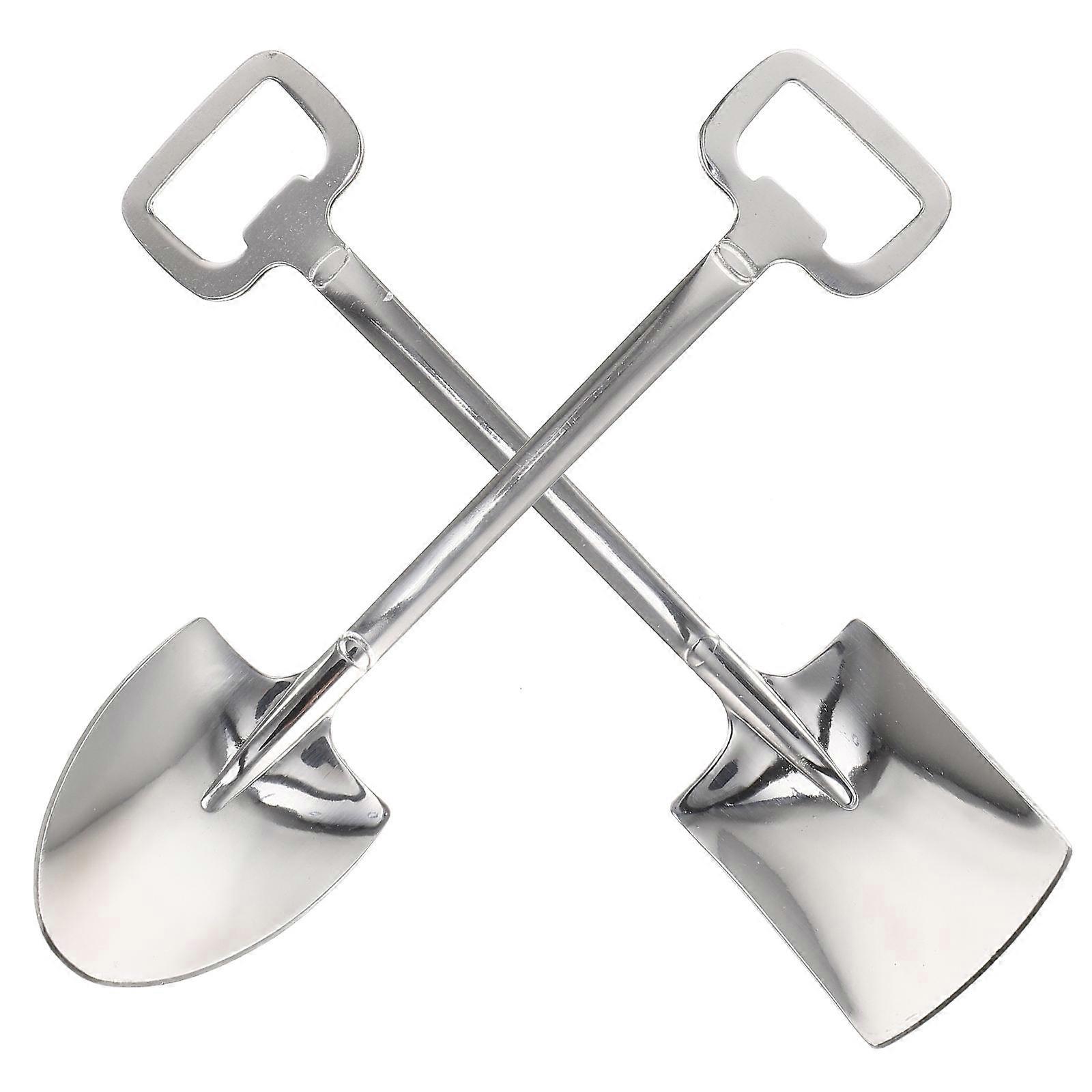 Stainless Ice Cream Scoop Shape Spoons Bottle Opener General Users Picnic 15.20X3.50X1.00CM 8Pcs