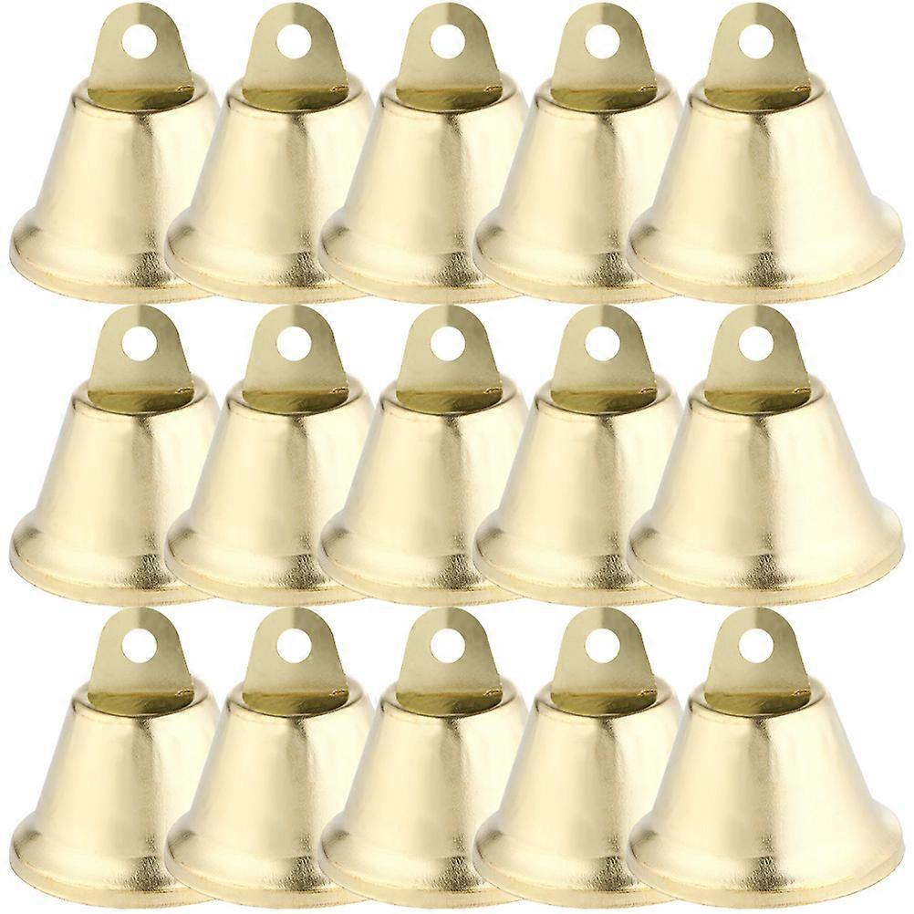 24pcs Christmas Bells Gold Open Trumpet Jingle Pendants DIY Wind Chime Ornaments Festive Tree Hanging Decorations for Home Party Wedding