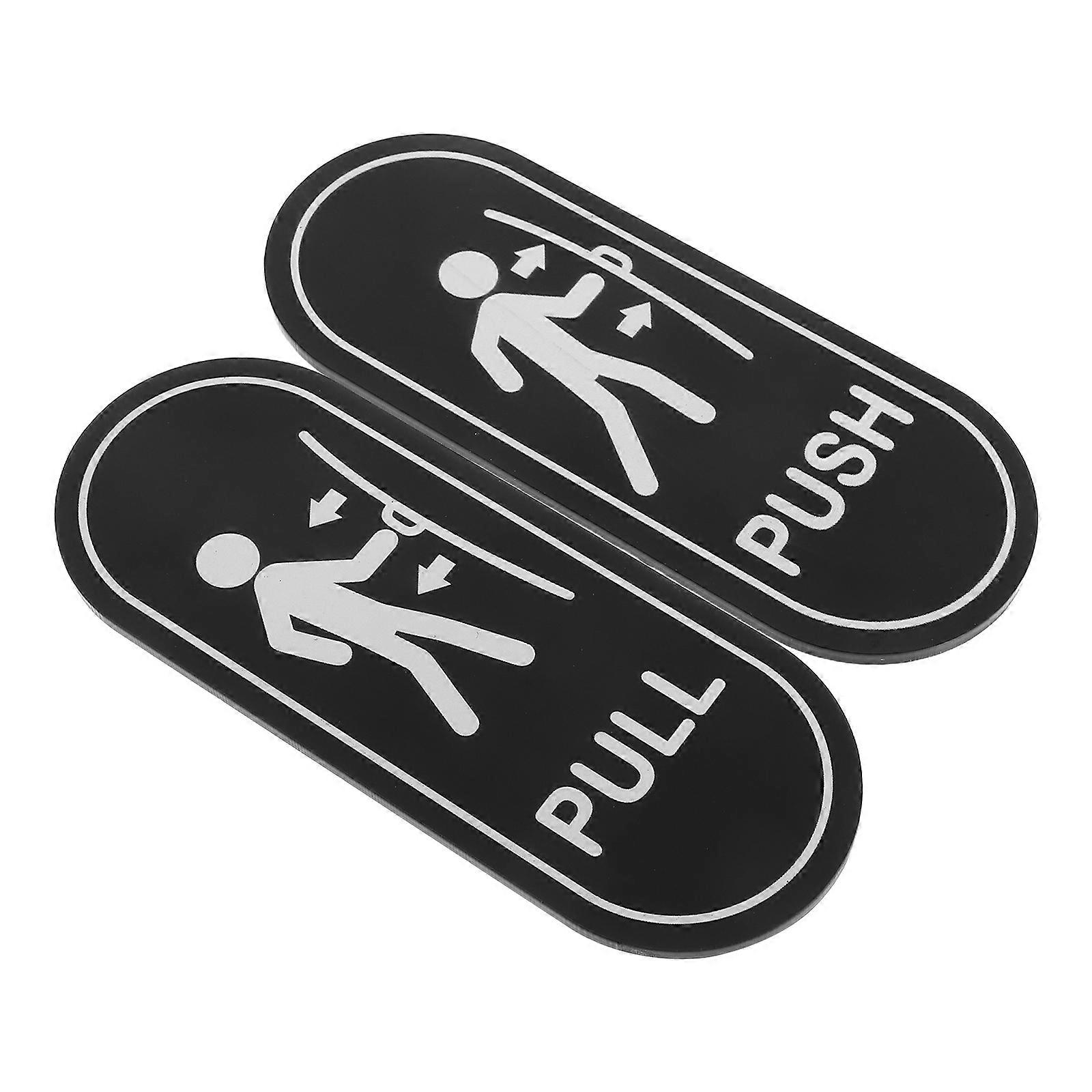 Push Pull Signage Acrylic Door Sign For Store Office Restaurant Home Open And Close Reminder Multi-Colored 12.50X5.00X1.00Cm Sleek Design 2Pcs