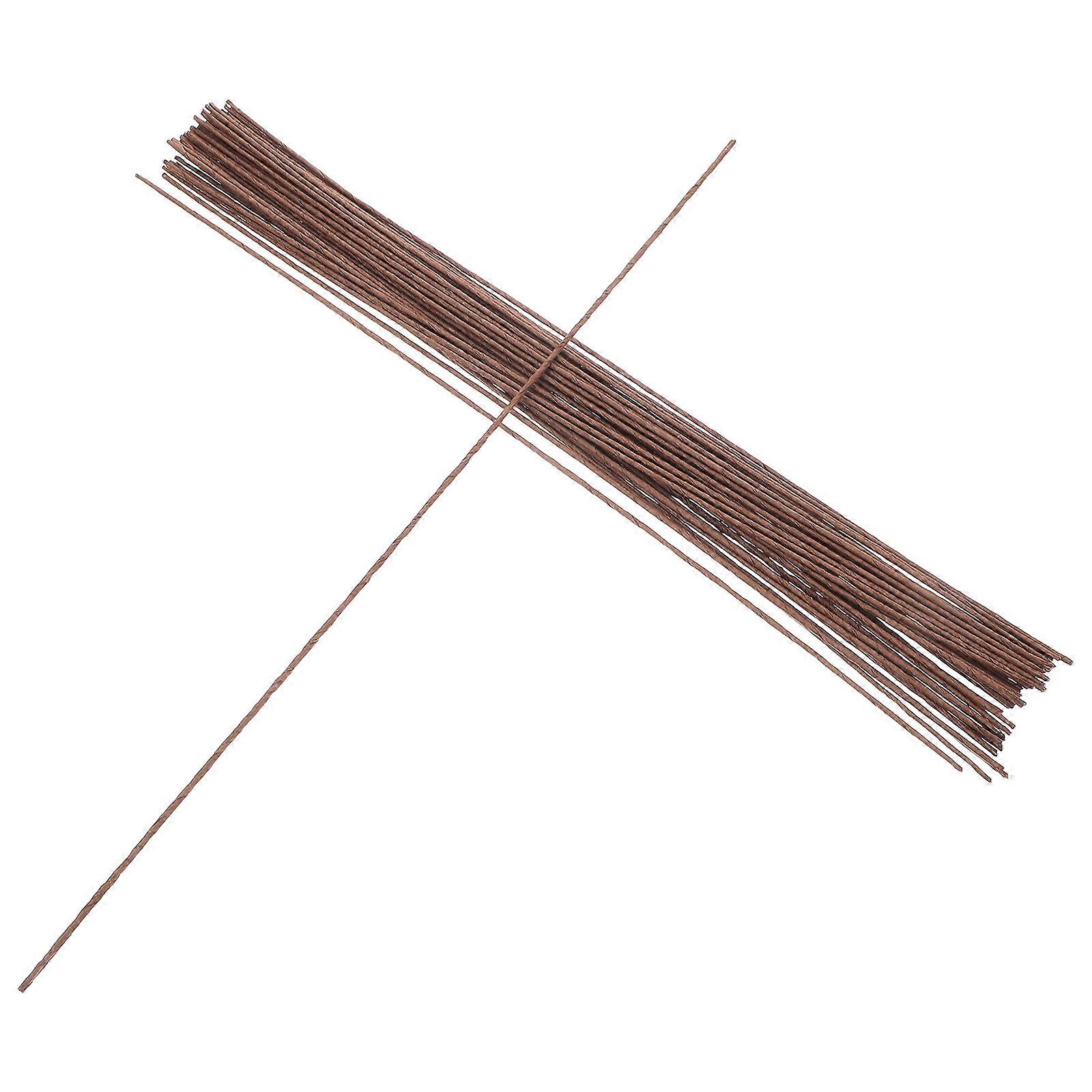 200pcs Paper Wrapped Iron Wire for DIY Floral Arrangements Decorations Brown for Artificial Flowers Bouquets