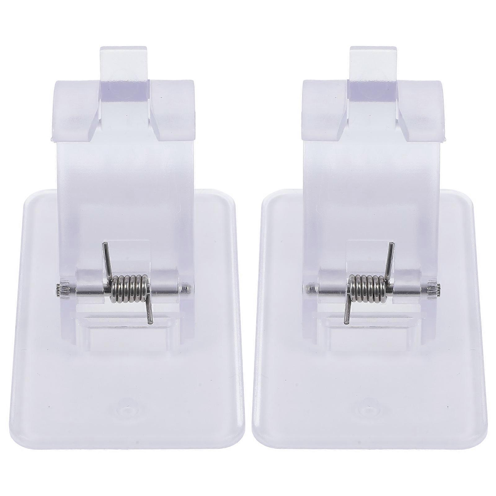 No Drill Curtain Rod Bracket Holders for Bathroom Kitchen Home Use Rectangular Shape Plastic Material Prevents Slipping or Falling 2Pcs