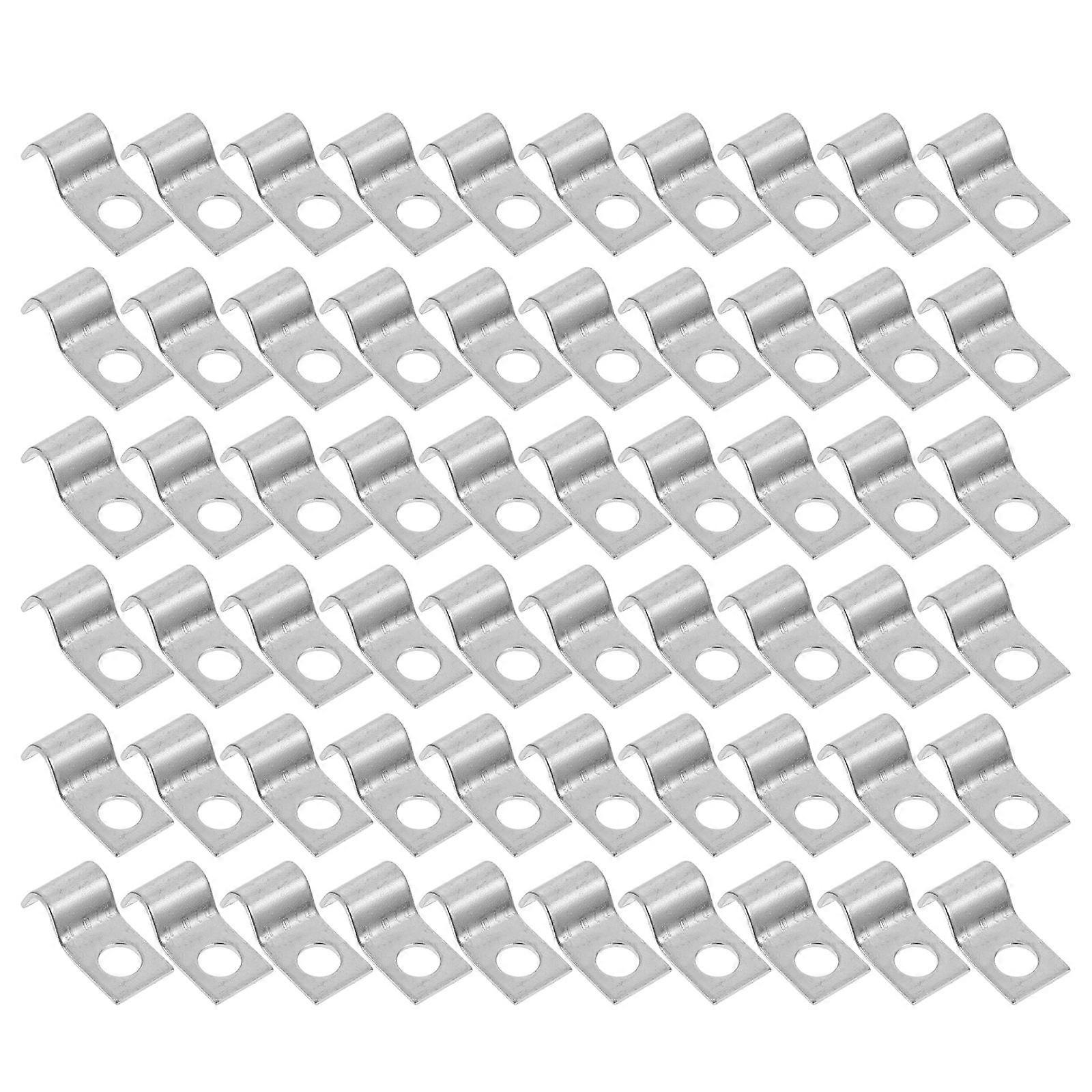 Wire Fixing Hook Galvanized Iron P-Shaped Cable Clamps Ideal For Cables Industrial Use Corrosion Resistance 0.9×0.4×0.2in 100Pcs