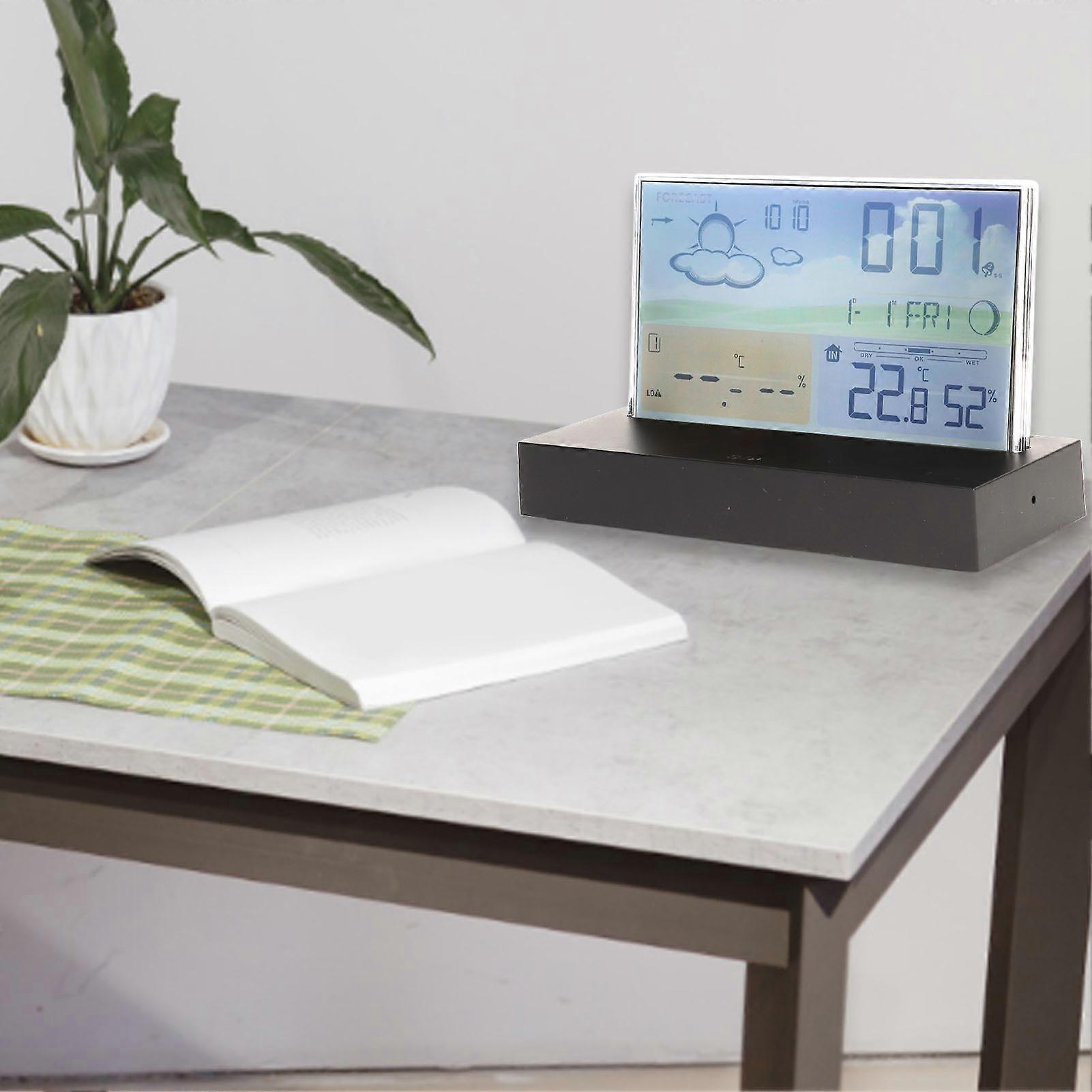 Weather Clock Transparent ABS Wireless Multifunctional Temperature Alarm Clock with Color Screen 