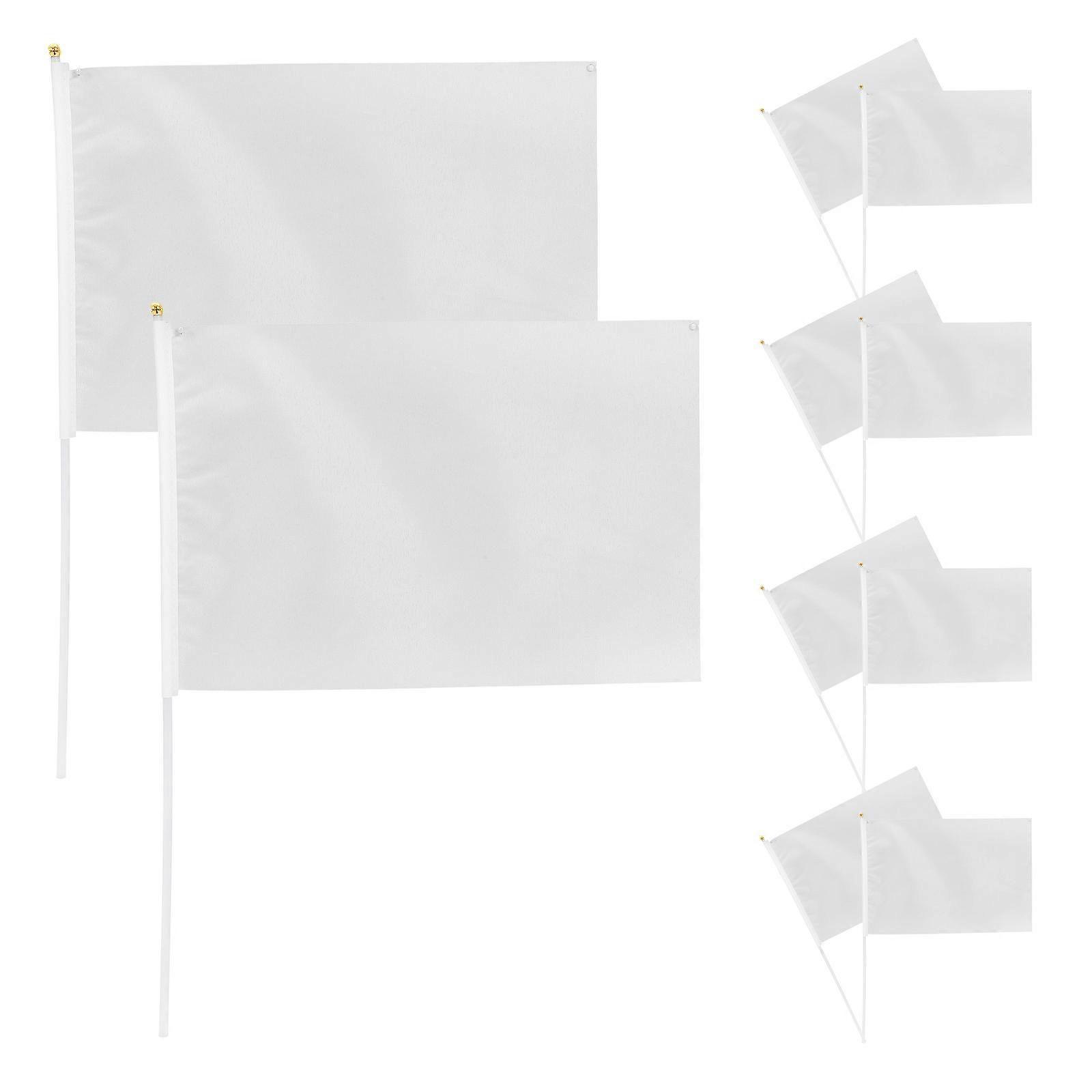 20pcs Polyester Handheld Flags with Poles – Lightweight Fan Cheering & Sports Event Signal Banners for Racing, Referee Matches & DIY Support