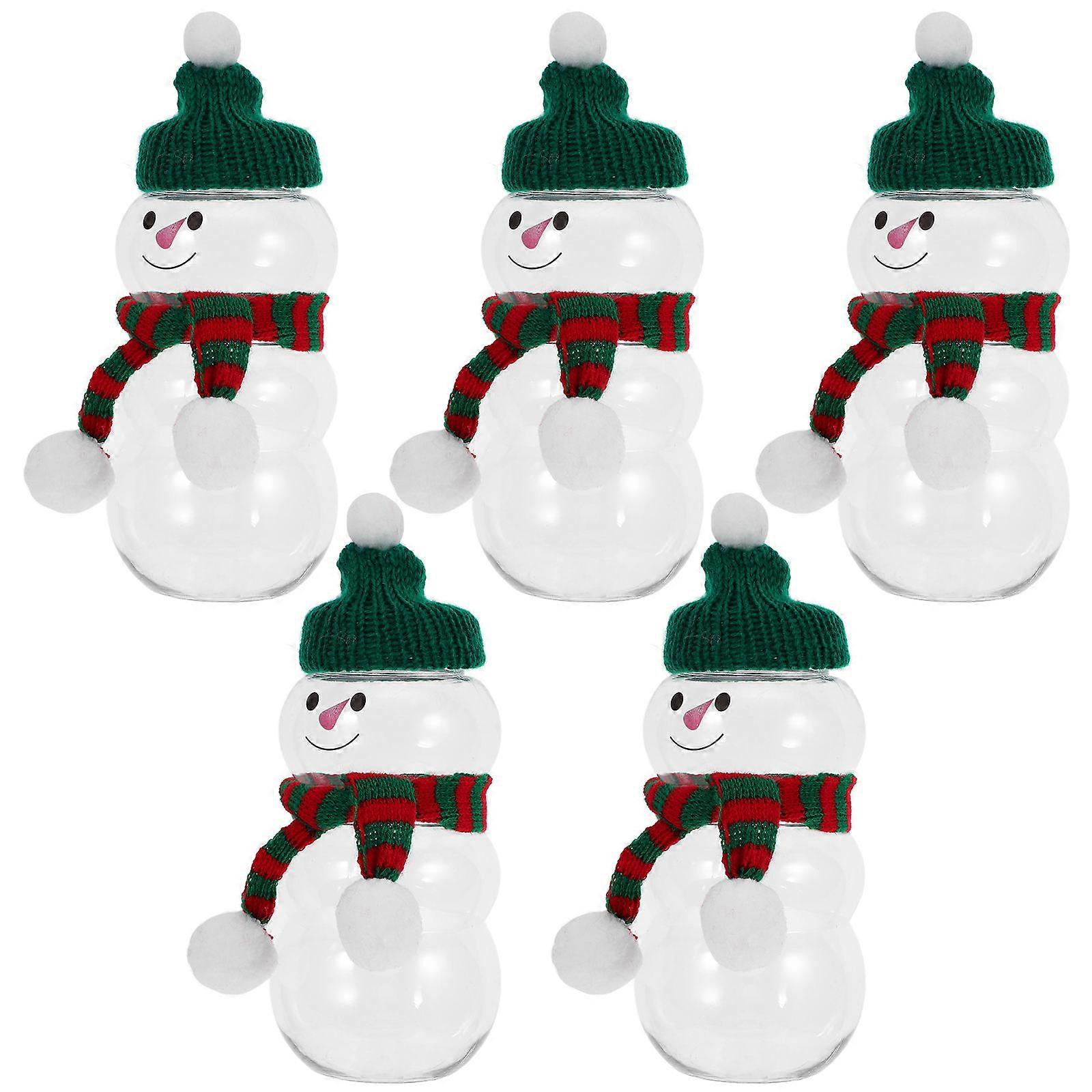 Snowman Juice Containers 6 Sets Holiday Atmosphere Christmas Party Wide Application Storage For Beverages