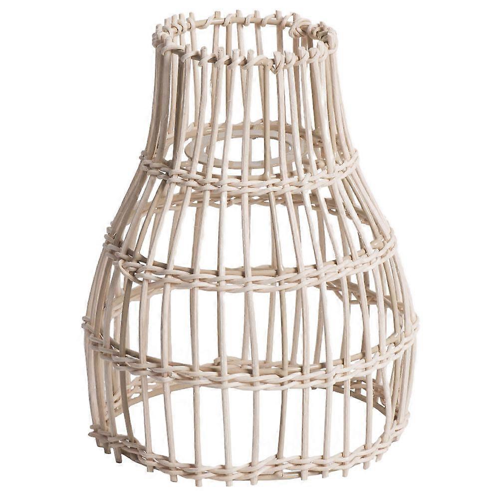 Rustik rotting vävt ljusskydd Handvävd lampskärm rund topp för hängande ljus bordslampa innerdiameter 4cm järnring gåva 1 st