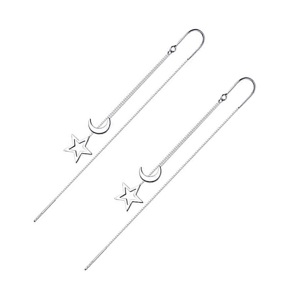 Here's a refined and engaging product description for **Delicate Threader Earrings with Moon Design**:
✨ **Delicate Threader Earrings for Women –