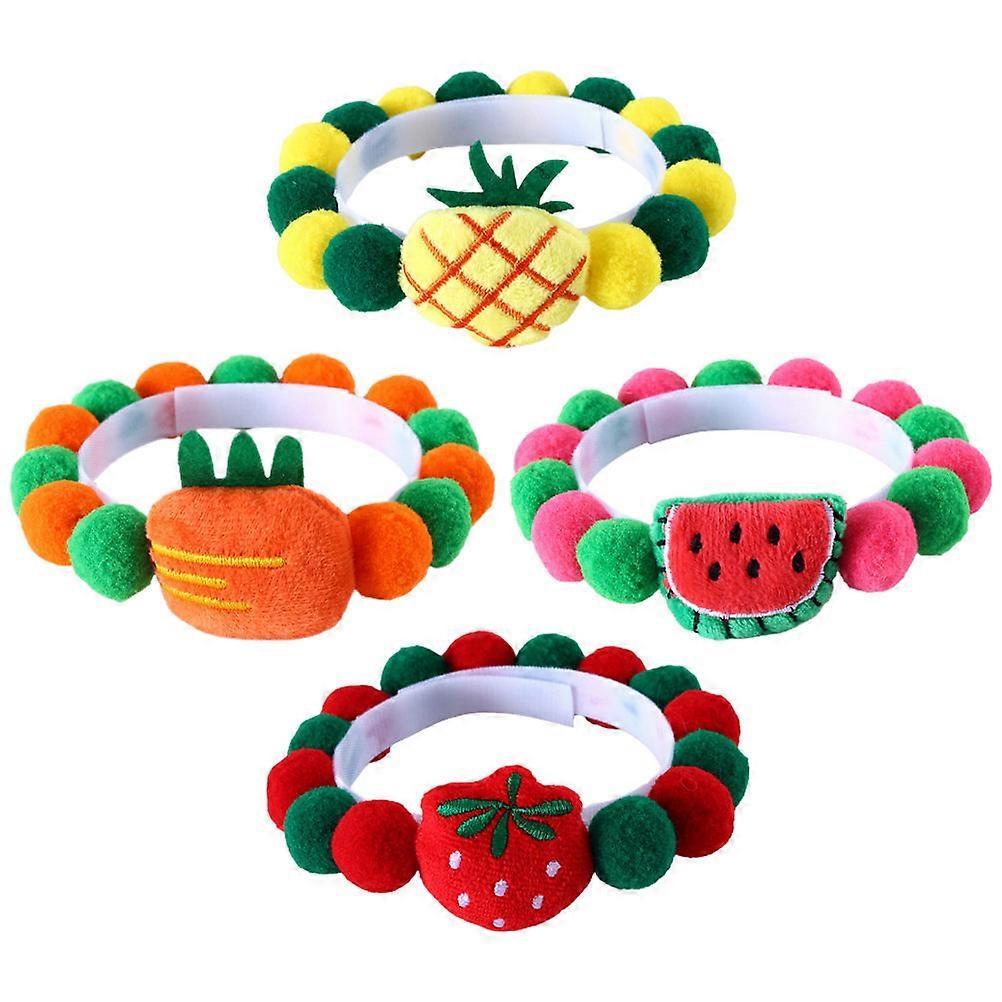 Cute Fruit Collars Soft Comfortable Pet Cat Dog Neck Accessories Festival Party 4Set