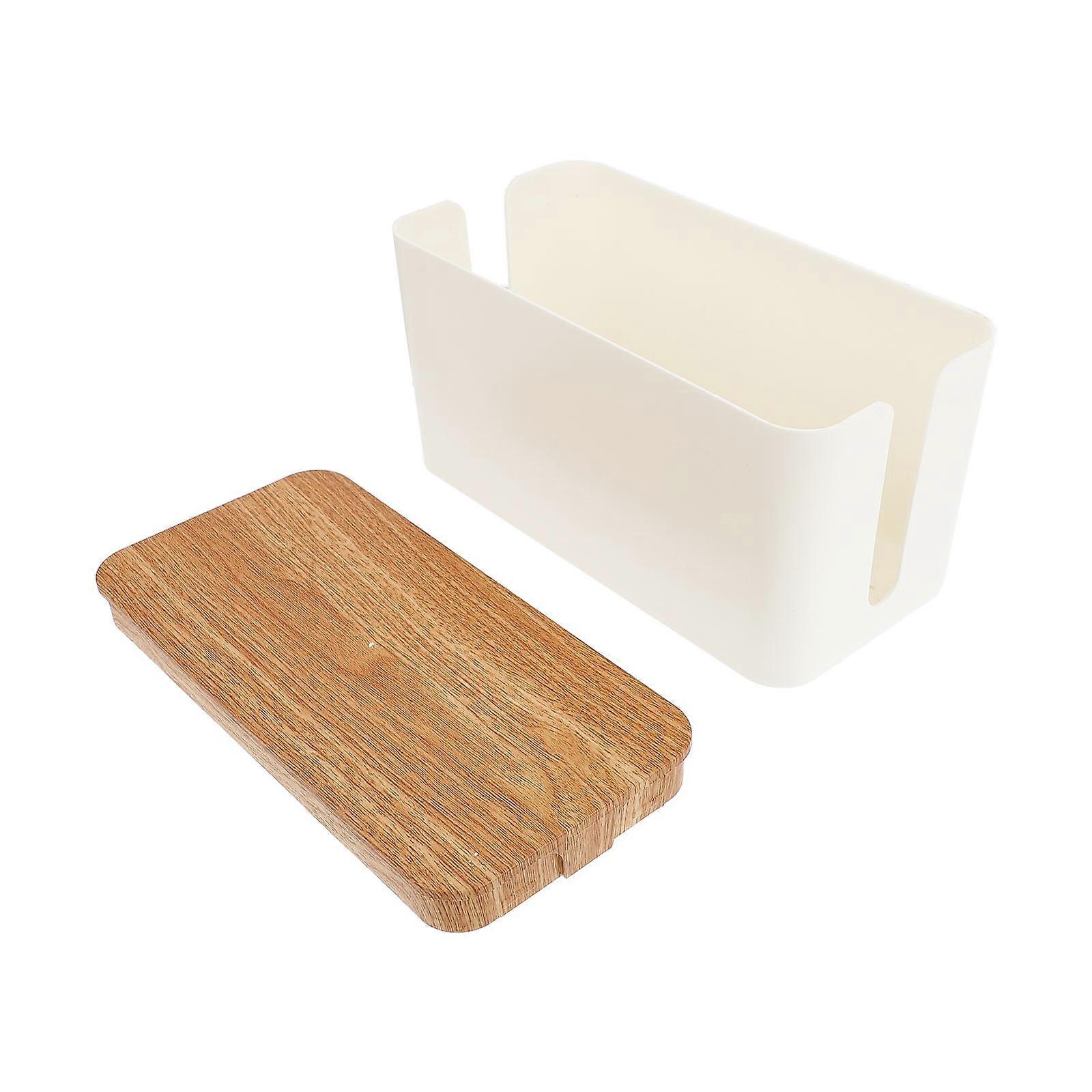 Cable Management Box For Extension Cord With Modern Design For Home Office Organization In White Color 1Pack